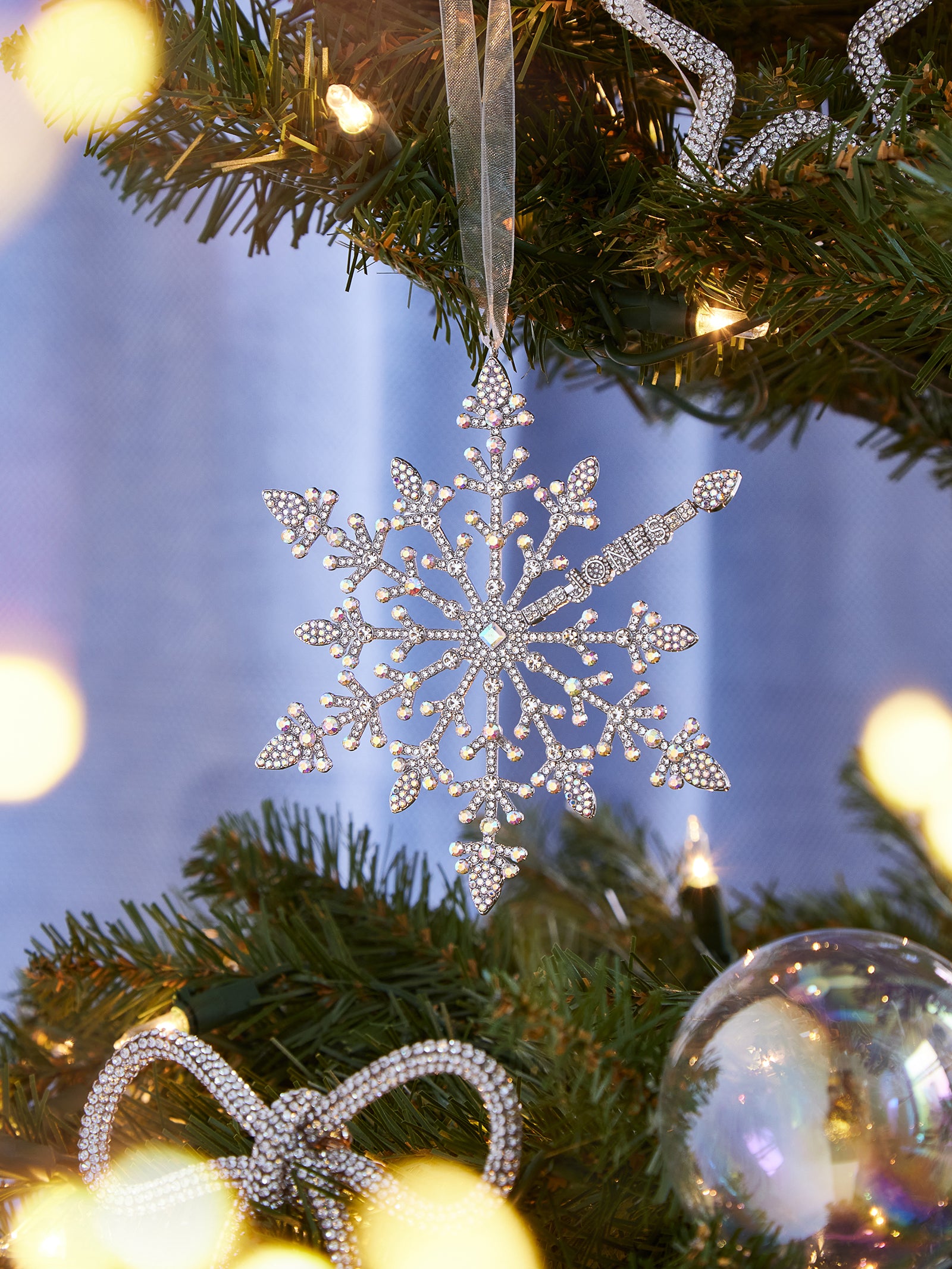 Premium Silver Custom Snowflake Ornament - Personalized Sparkle