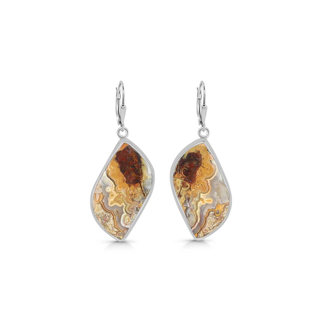 Premium Crazy Lace Agate Statement Earrings - CLA-E-15