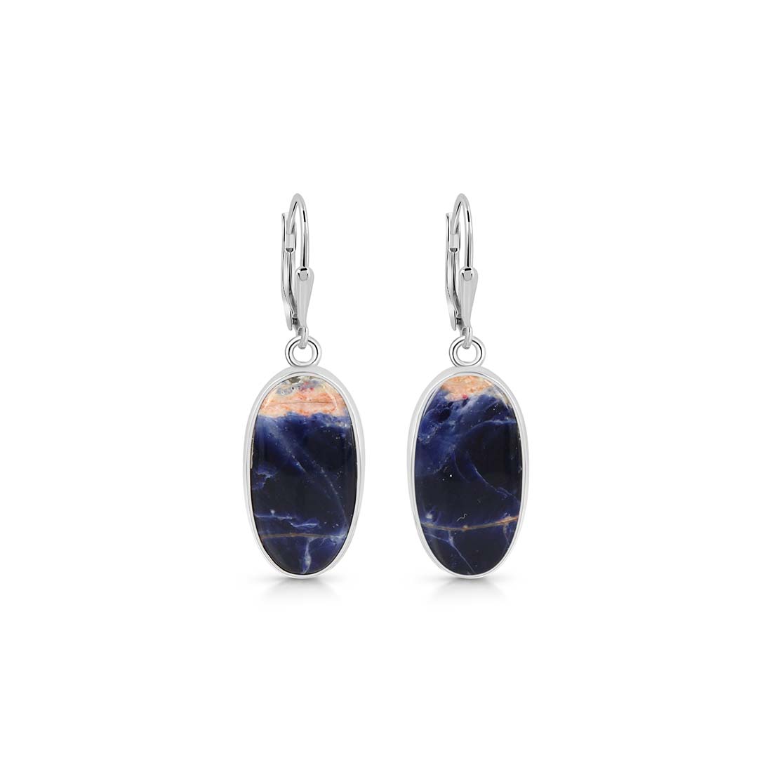 Premium Sodalite Statement Earrings - Elegant Blue Gemstone Jewelry