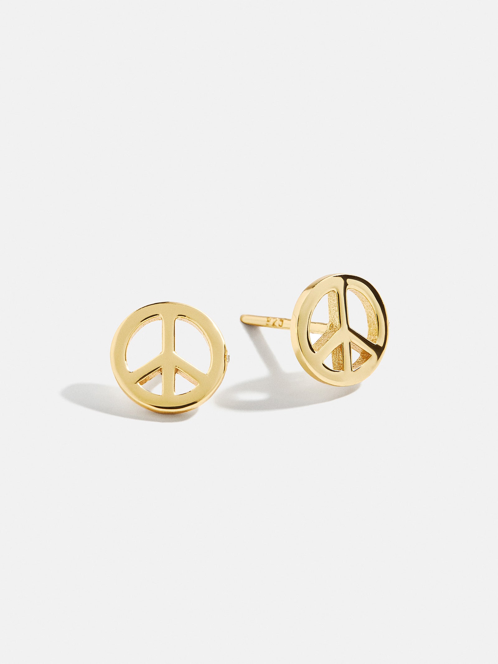 Premium 18K Gold Peace Sign Stud Earrings - Ultimate Style Upgrade