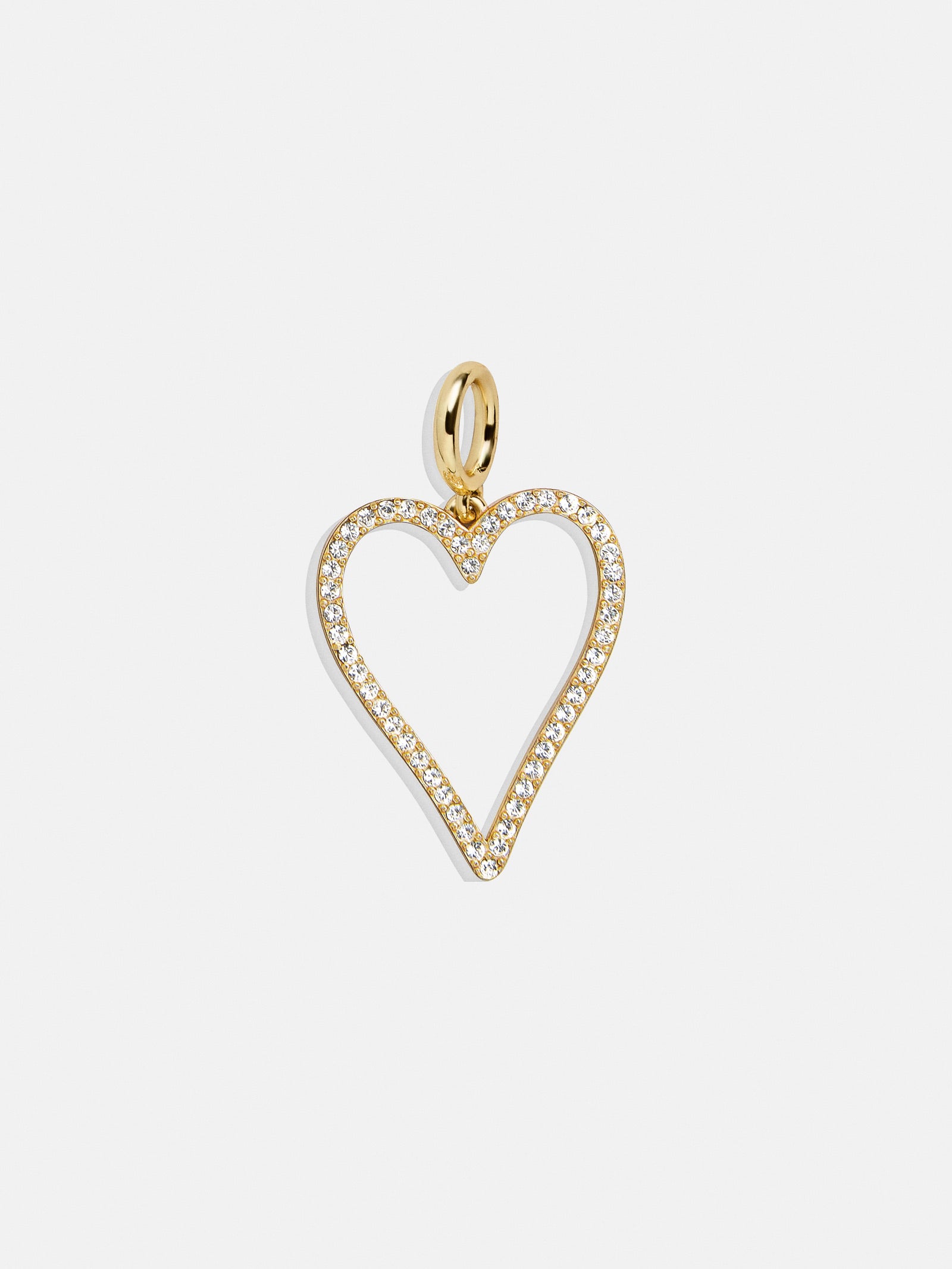 Premium Heart Cluster Charm Necklace - Modern Pavé Outline Design