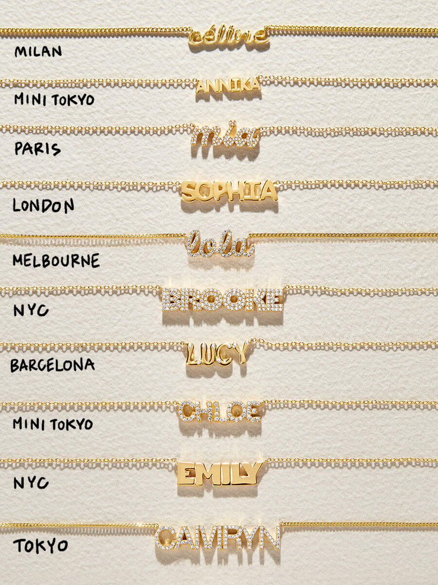 Premium 18K Gold Custom Nameplate Necklace - London Style