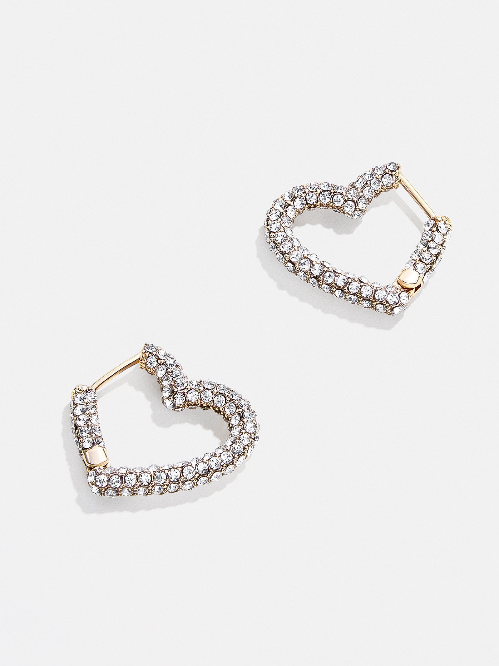 Premium Velma Heart Hoop Earrings - Gold & Pavé