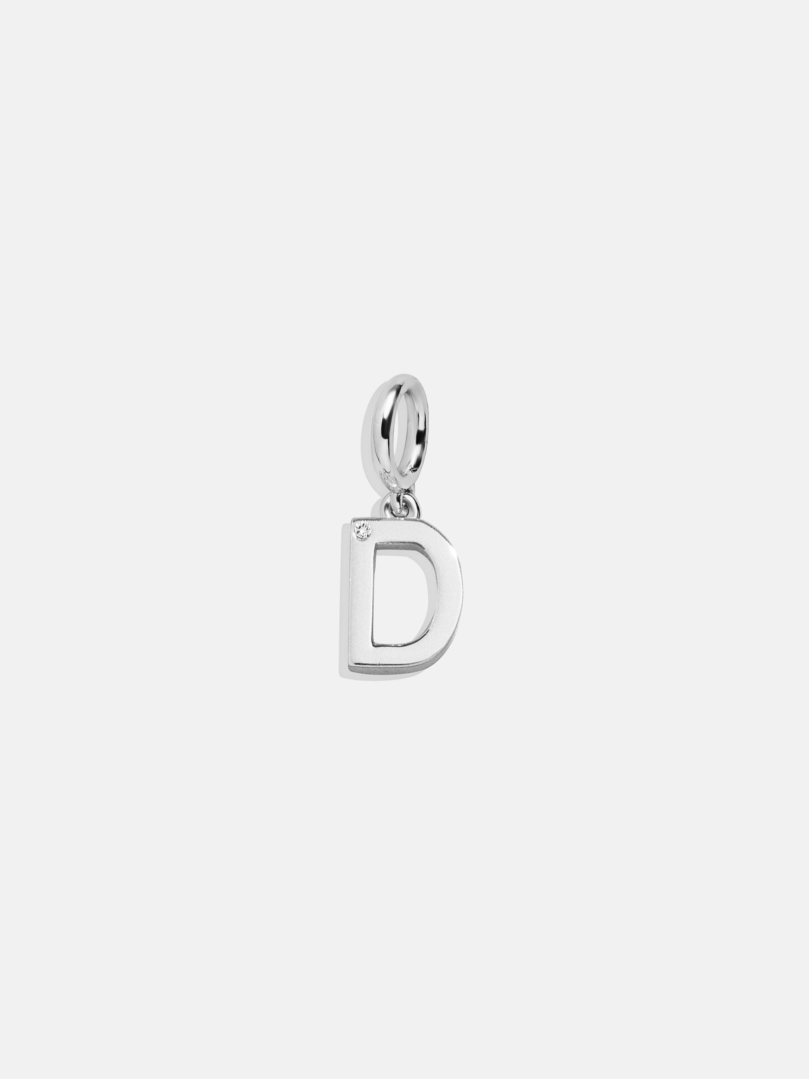 Premium Silver Initial Cluster Charm - D | Modern Personalized Jewelry