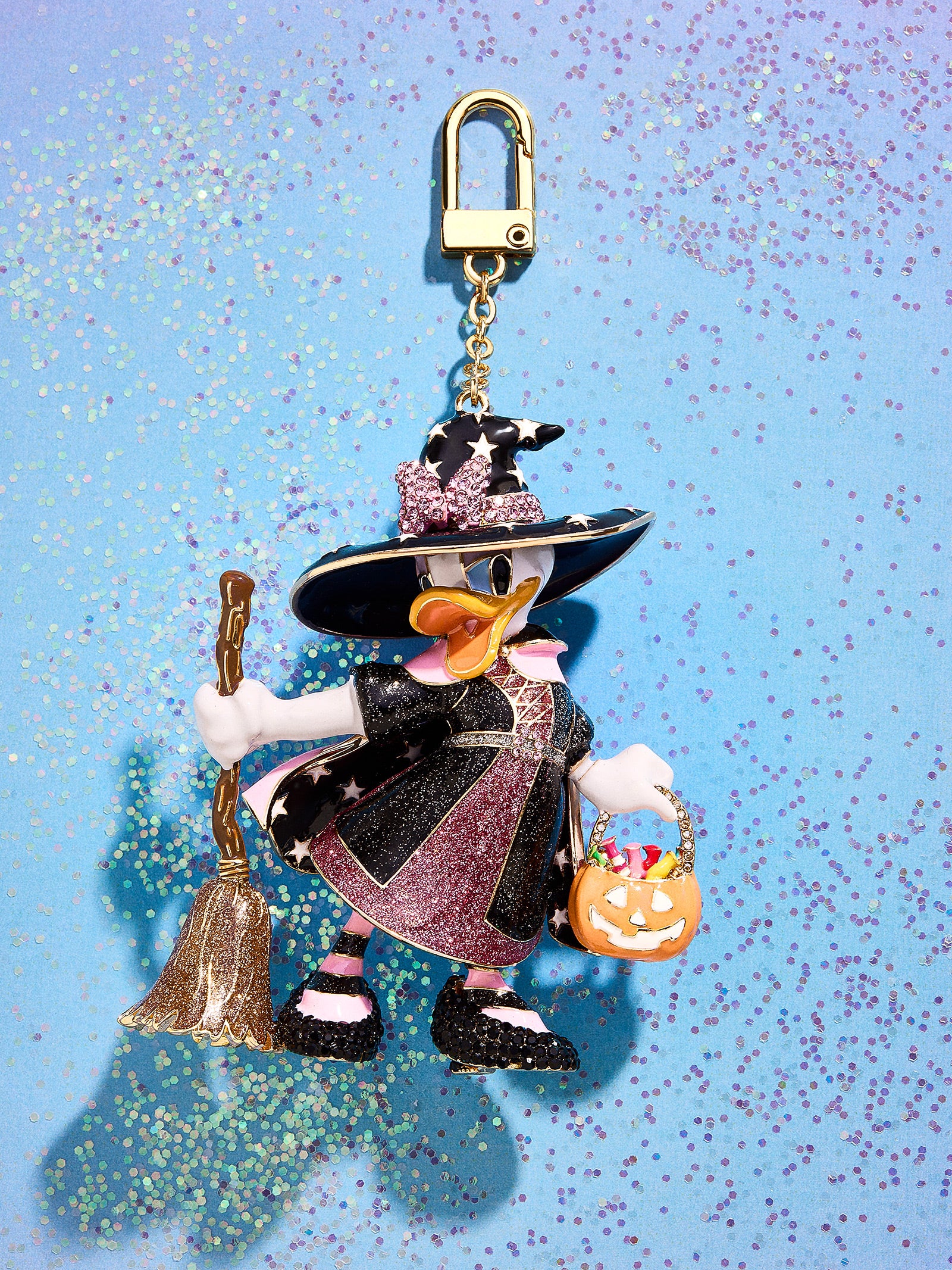 Disney Daisy Duck Glow-In-The-Dark Witch Bag Charm - Premium Halloween Accessory