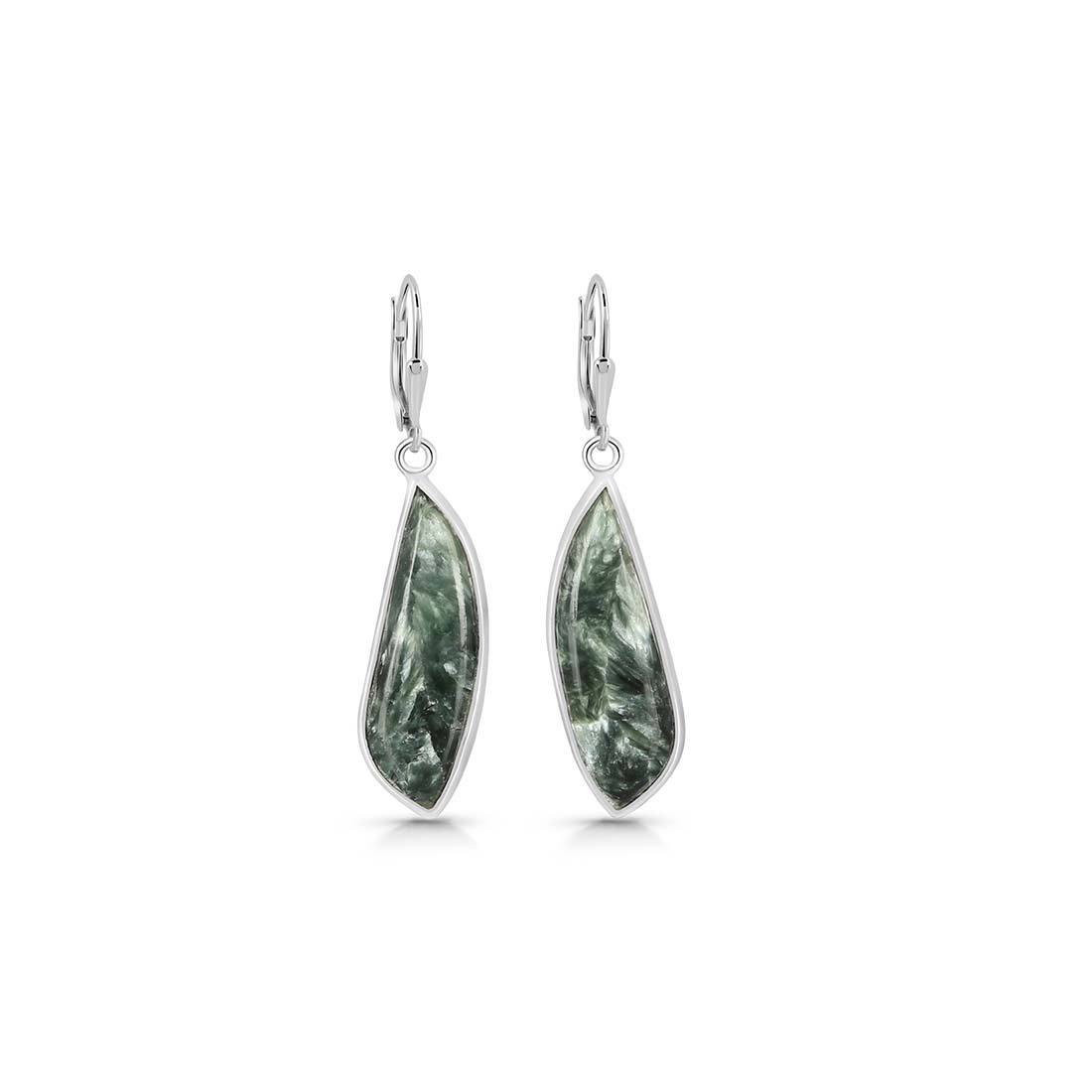 Premium Seraphinite Statement Earrings - SER-E-6