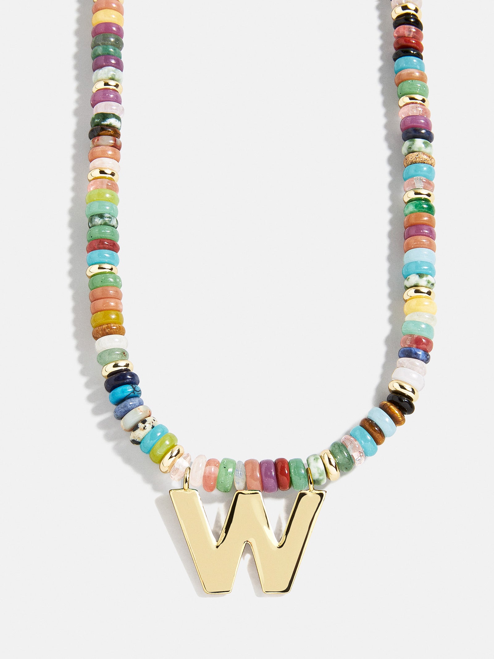 Ultimate Semi-Precious Block Initial Necklace - Personalized & Vibrant