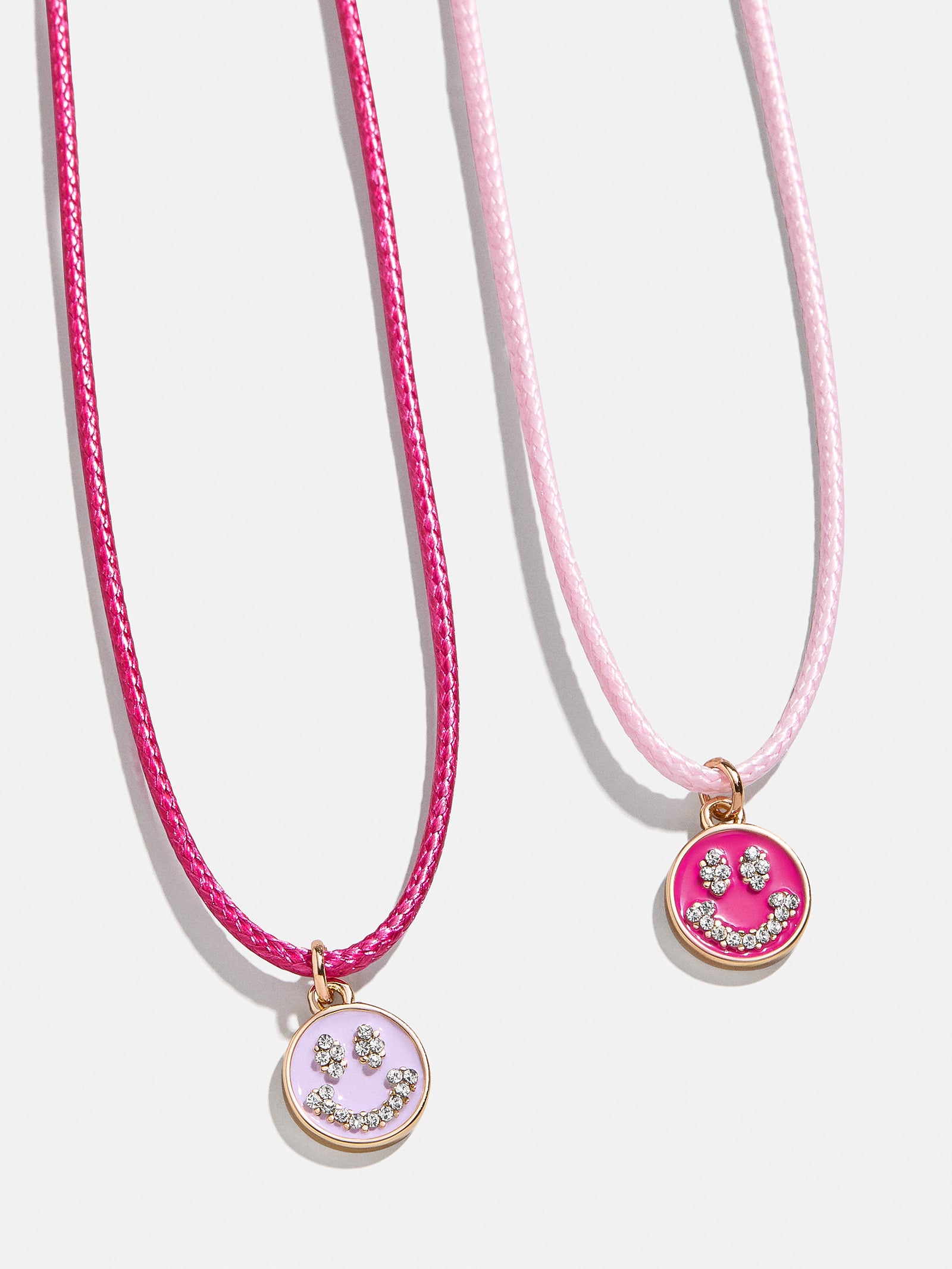 Ultimate Smiles Kids' Necklace Duo - Trendy Smiley Charms