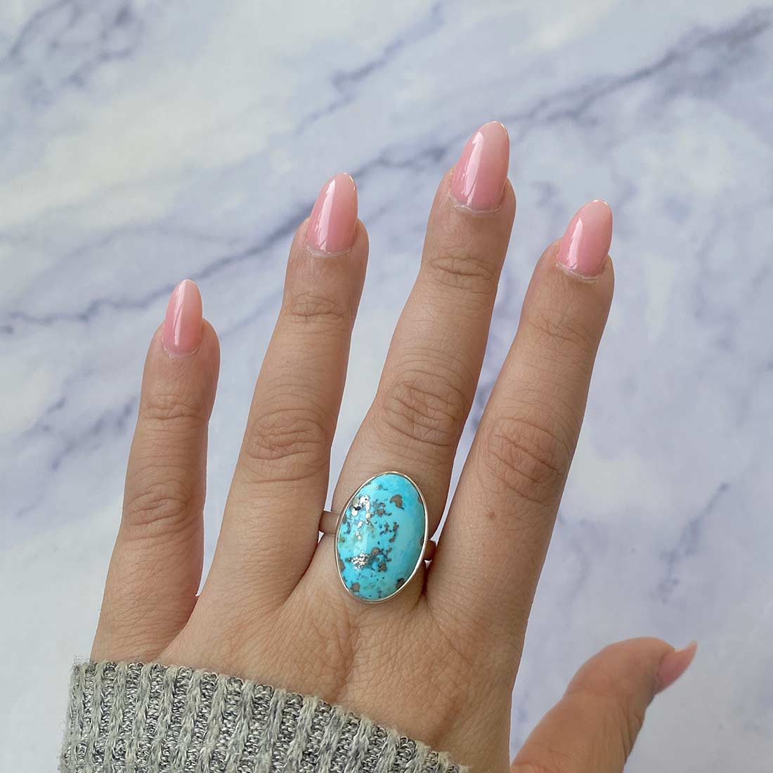 Premium Turquoise Adjustable Ring - TRQ-R-191 | Sagacia Jewelry