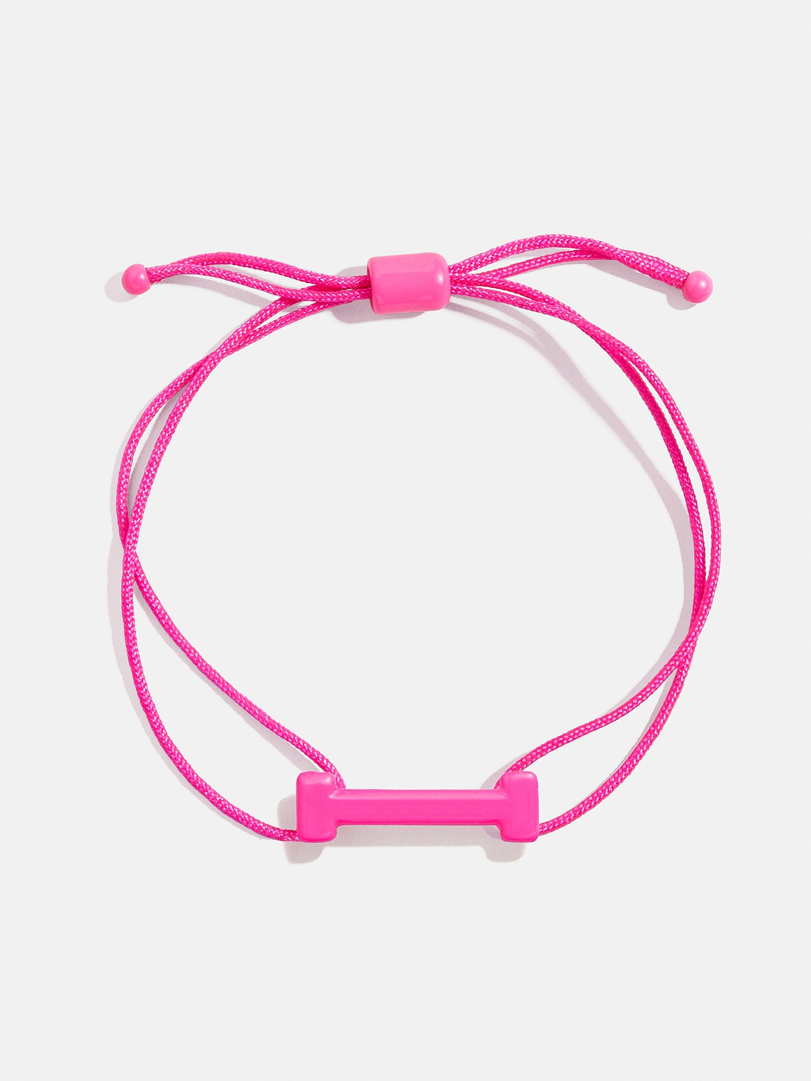 Premium East West Initial Cord Bracelet - Vibrant Hot Pink