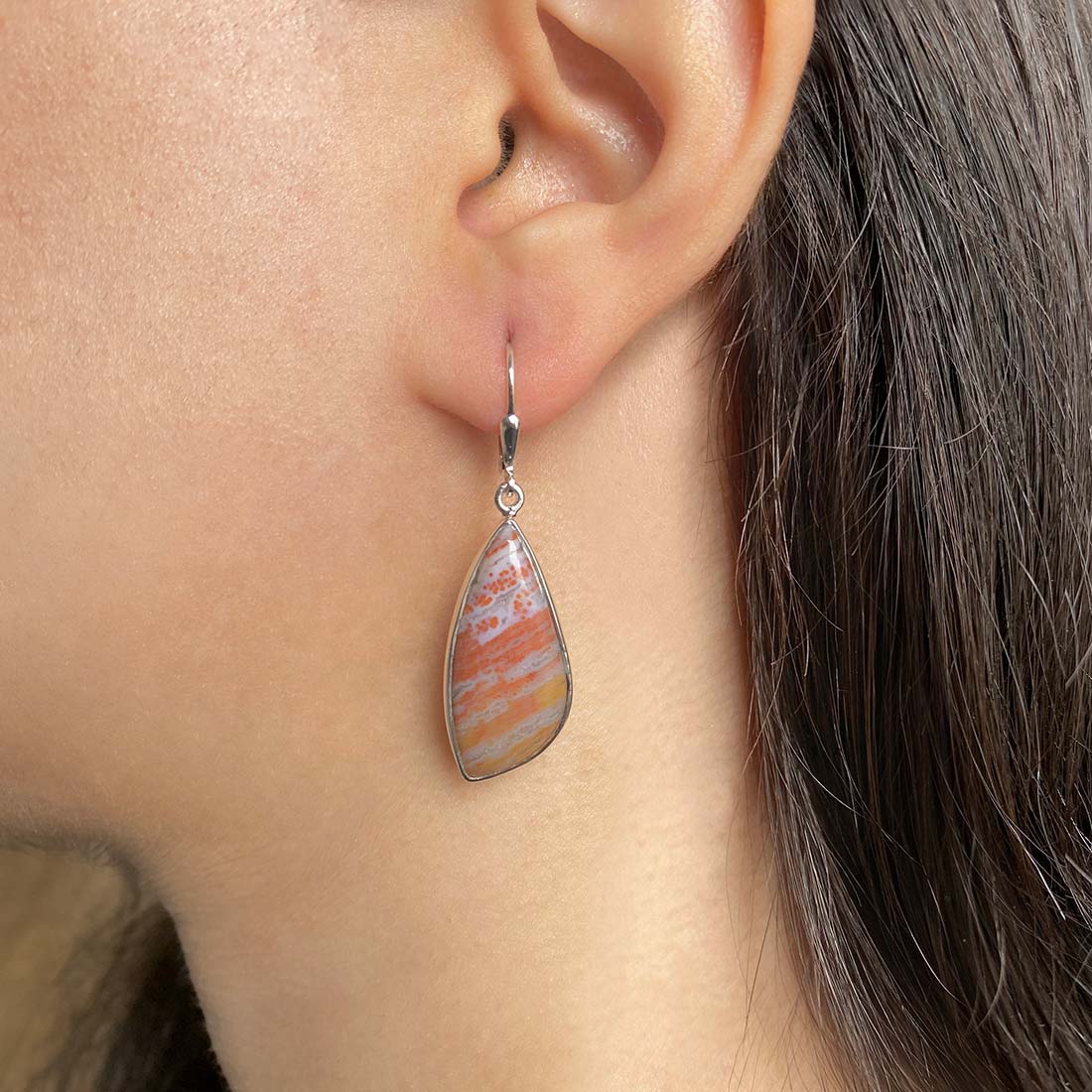 Premium Ocean Jasper Statement Earrings - OCJ-E-23