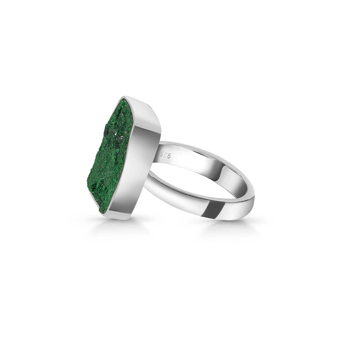 Premium Uvarovite Druzy Statement Ring - Elegant Green Gemstone Jewelry