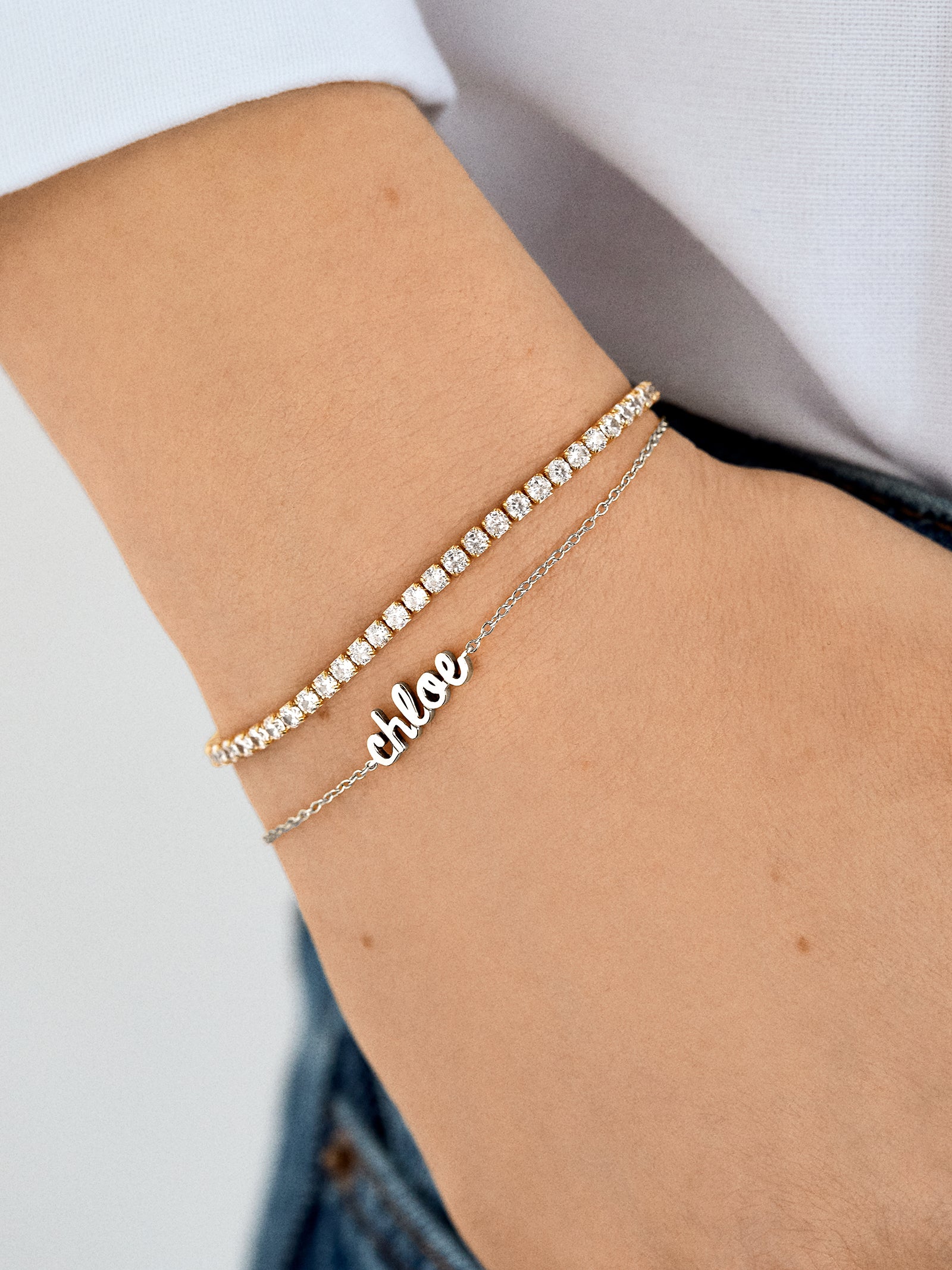 Premium Sterling Silver Nameplate Bracelet - Customizable & Elegant