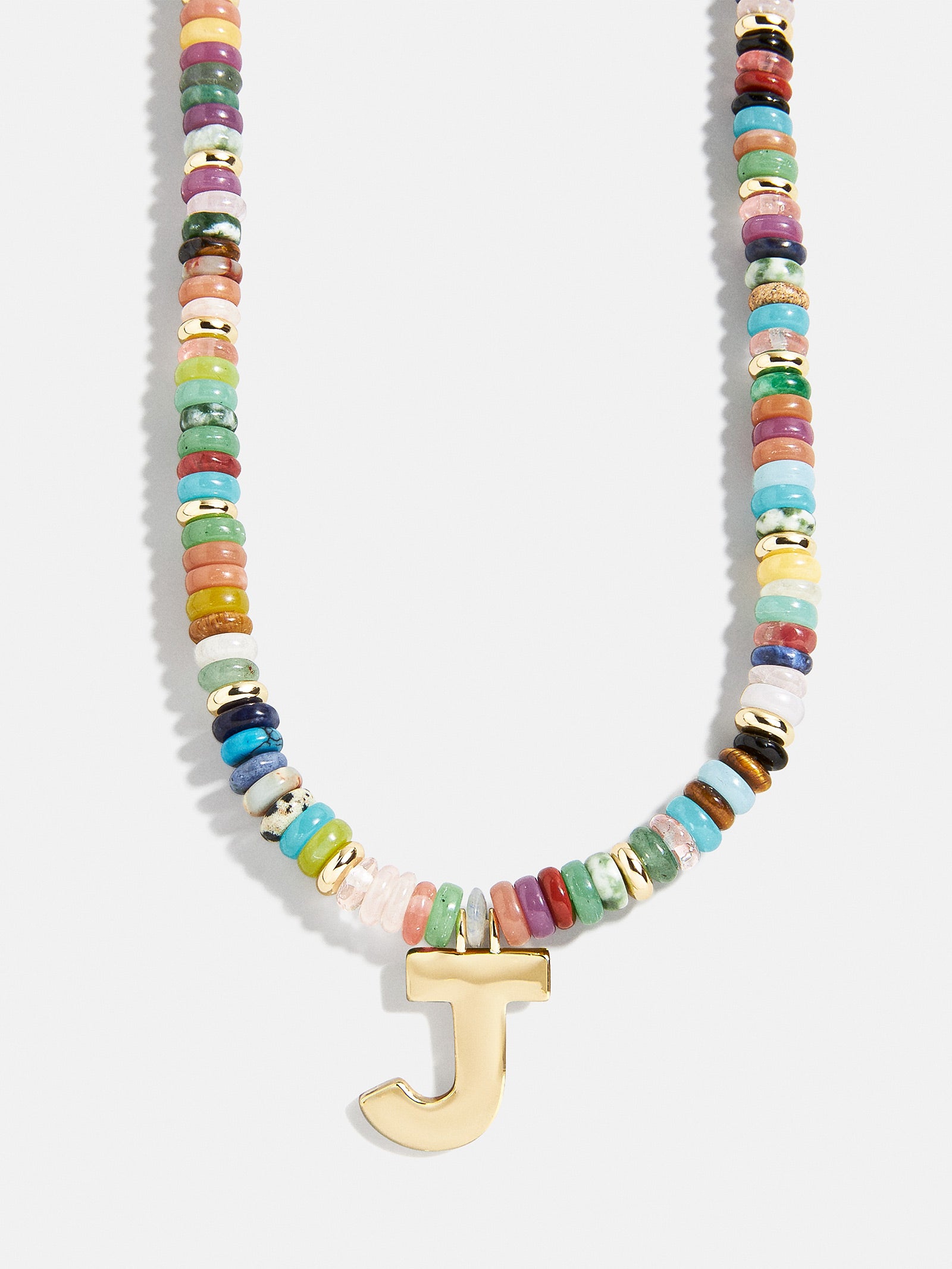 Ultimate Semi-Precious Block Initial Necklace - Personalized & Vibrant