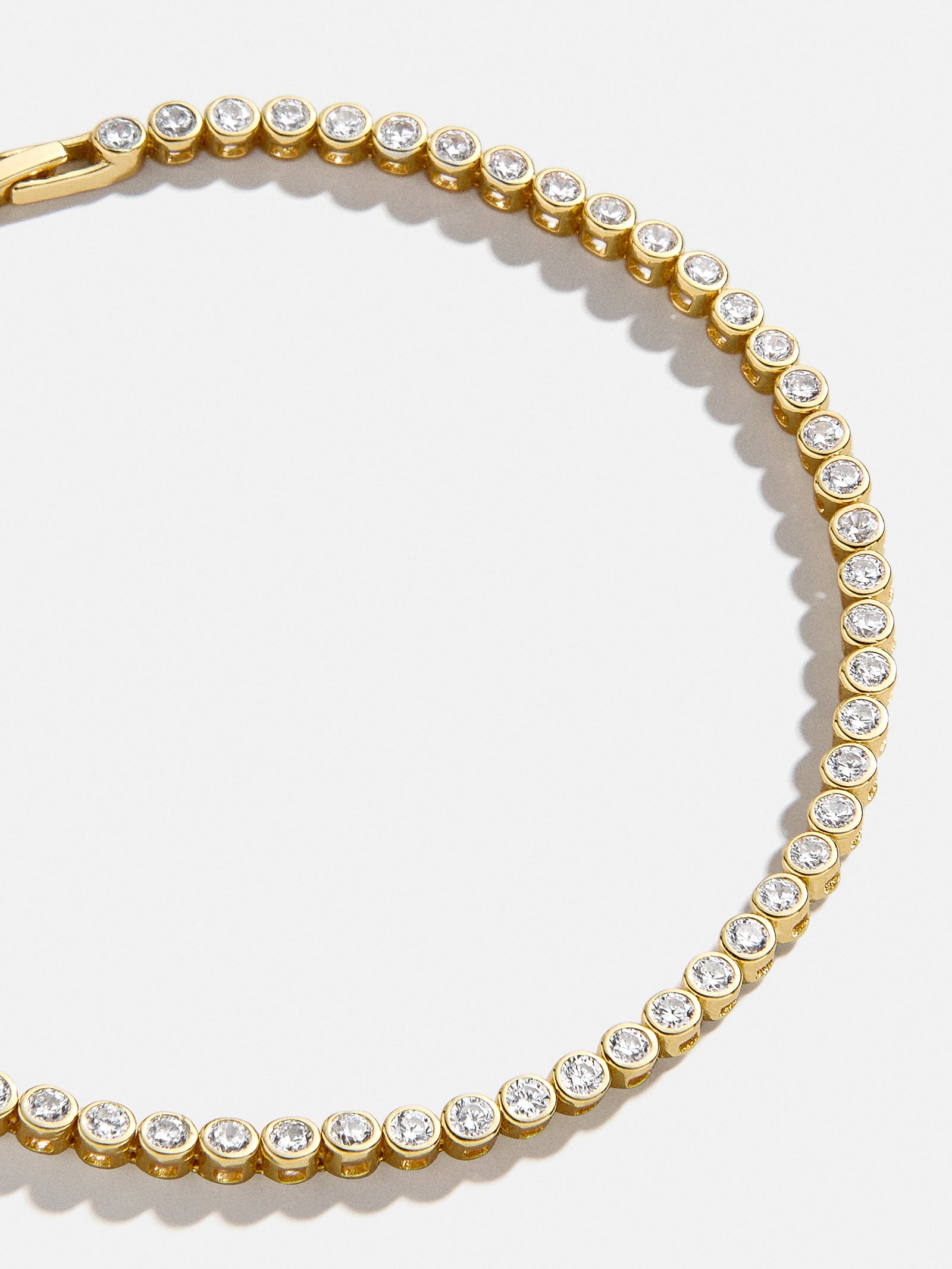 Premium Amalie Tennis Bracelet - 18K Gold Bezel Elegance