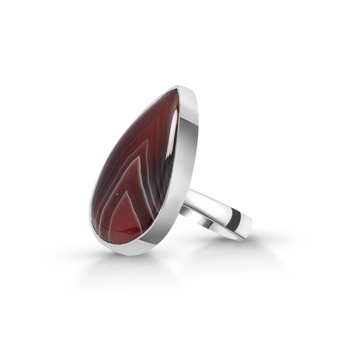 Premium Botswana Agate Adjustable Ring - Elegant Statement Jewelry (RBA-R-20)