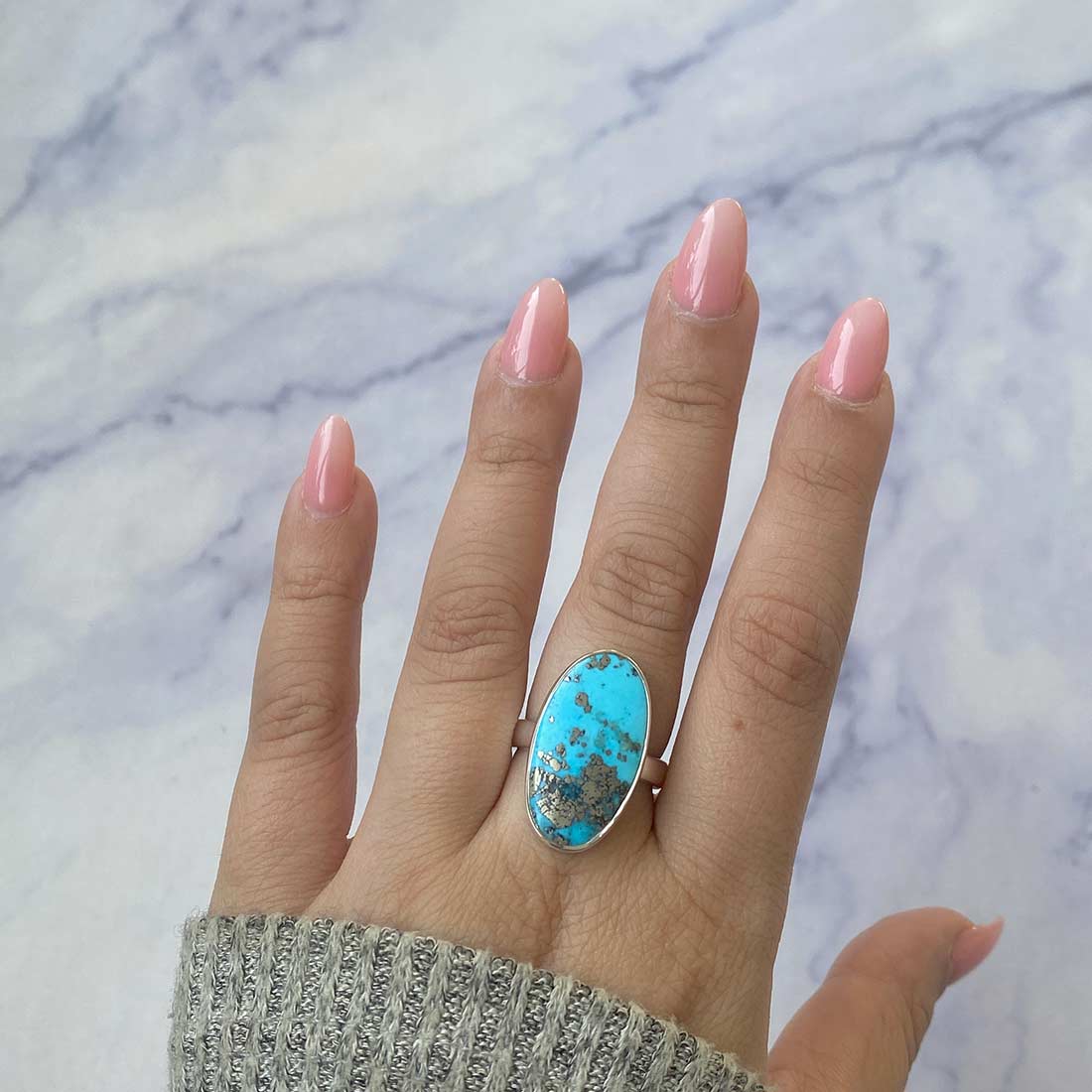 Premium Turquoise Adjustable Statement Ring - TRQ-R-185