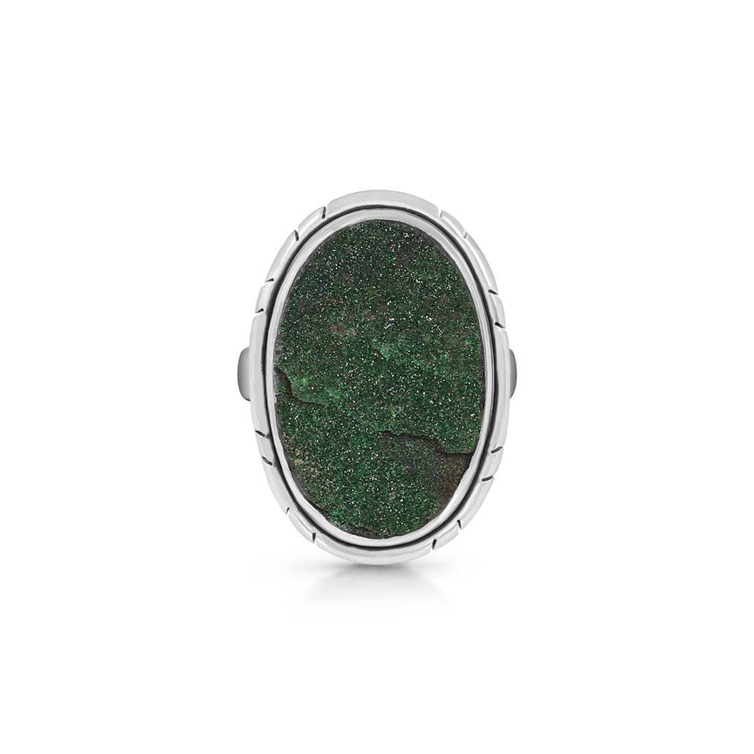 Premium Uvarovite Druzy Statement Ring - Elegant Green Gemstone Jewelry