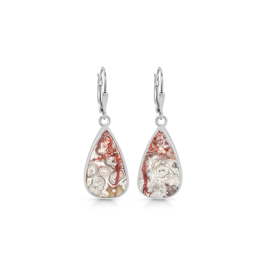 Premium Crazy Lace Agate Statement Earrings - CLA-E-2