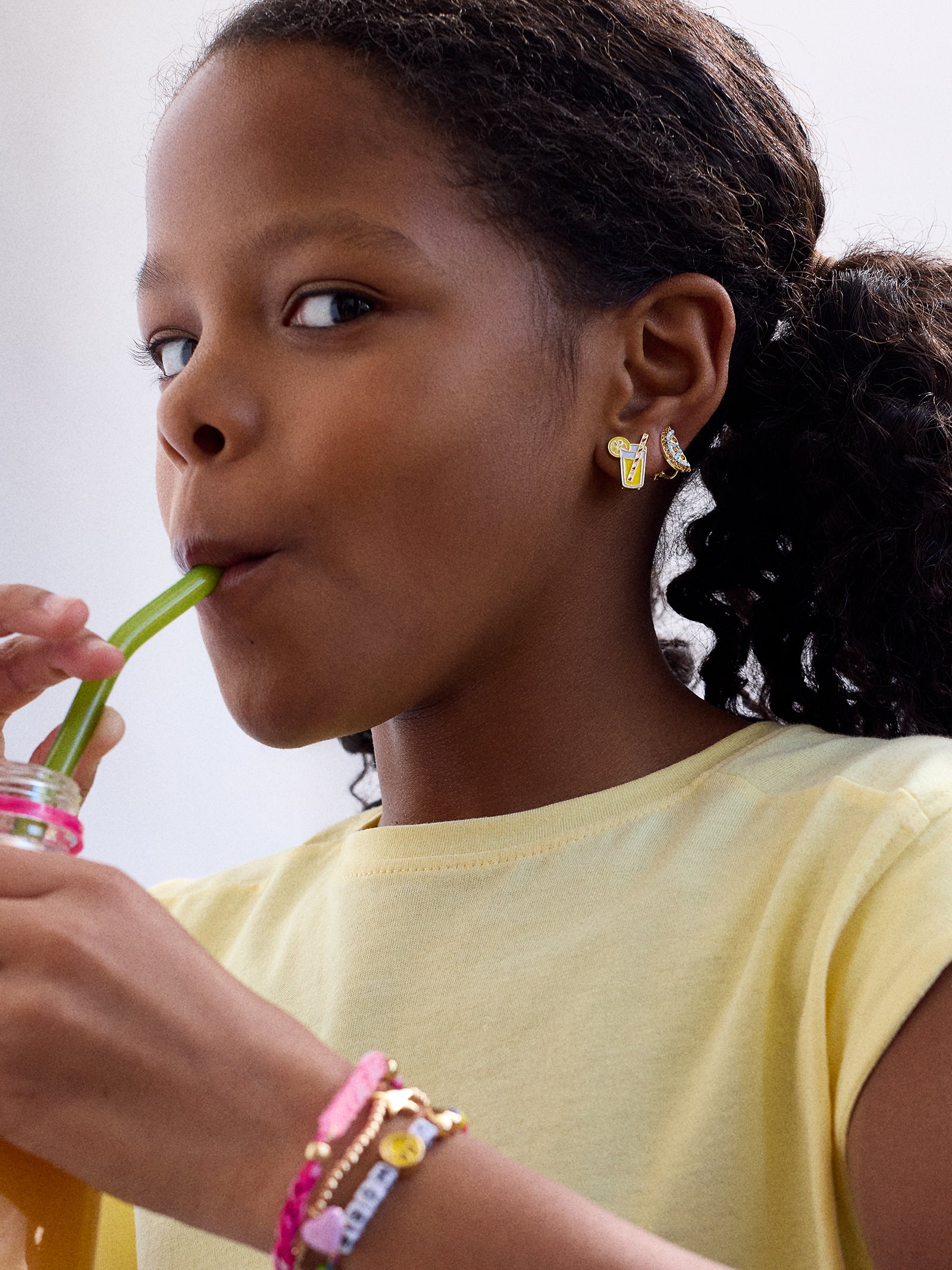 Ultimate Squeeze The Day Kids' Clip-On Earring Set - Lemonade Fun