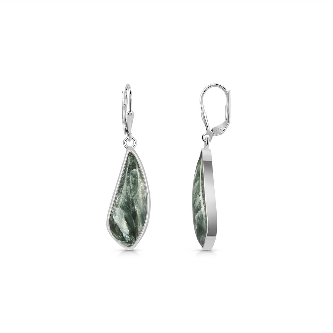 Premium Seraphinite Statement Earrings - SER-E-9