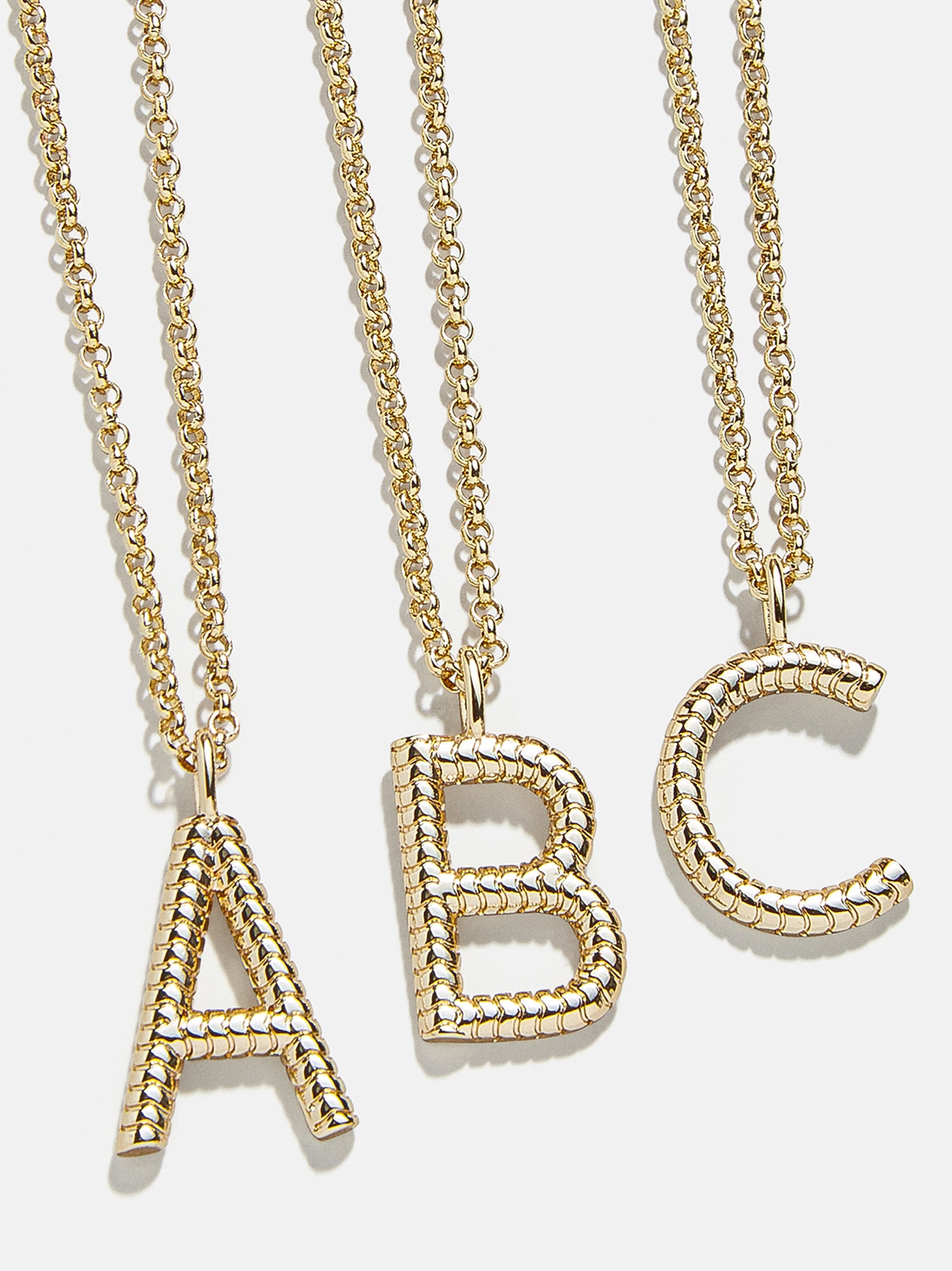 Premium Initial Necklace - Ribbed Textured Design