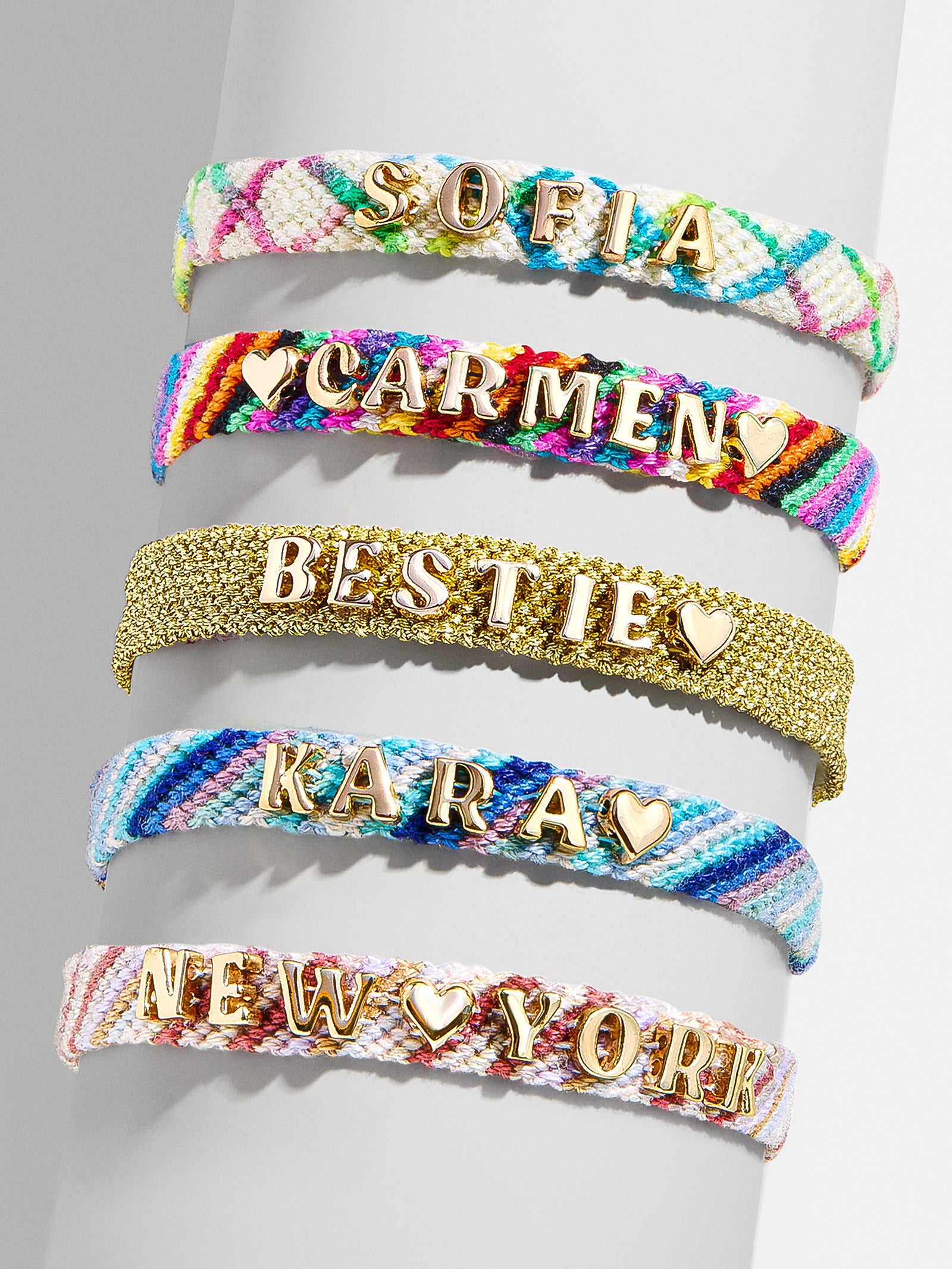 Premium Personalized Woven Friendship Bracelet - Neutral Criss Cross Design