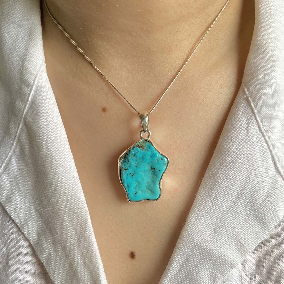 Premium Turquoise Rough Pendant - Authentic Sagacia Jewelry (TRQ-P-61)