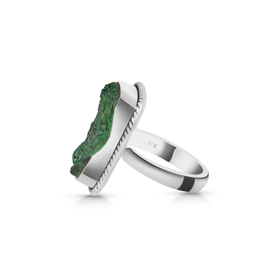 Premium Uvarovite Druzy Adjustable Ring - Ultimate Elegance (UVR-R-26)