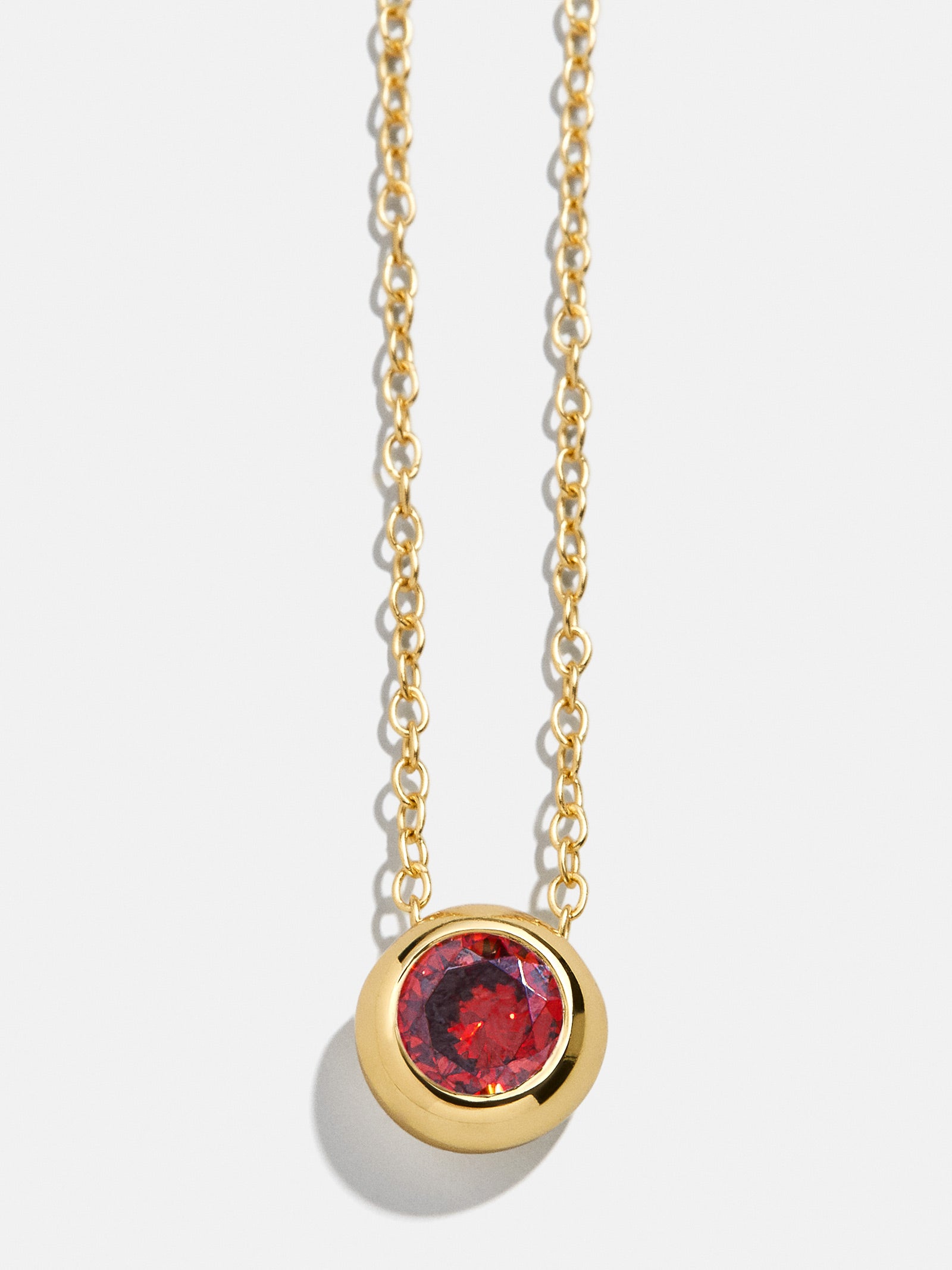 Premium 18K Gold Birthstone Pendant Necklace - Garnet