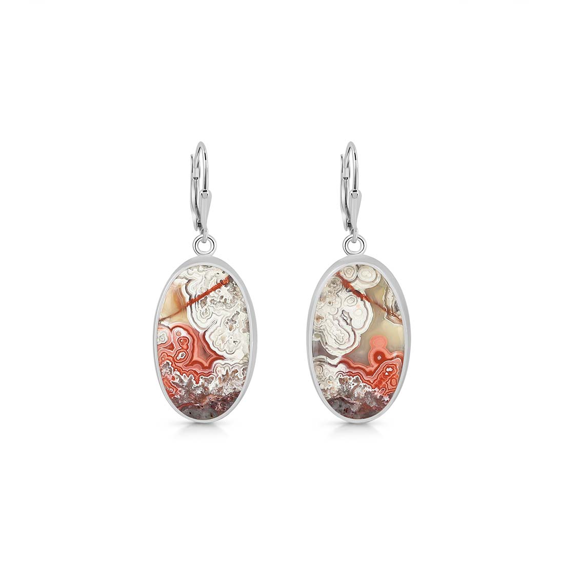 Premium Crazy Lace Agate Statement Earrings - CLA-E-10