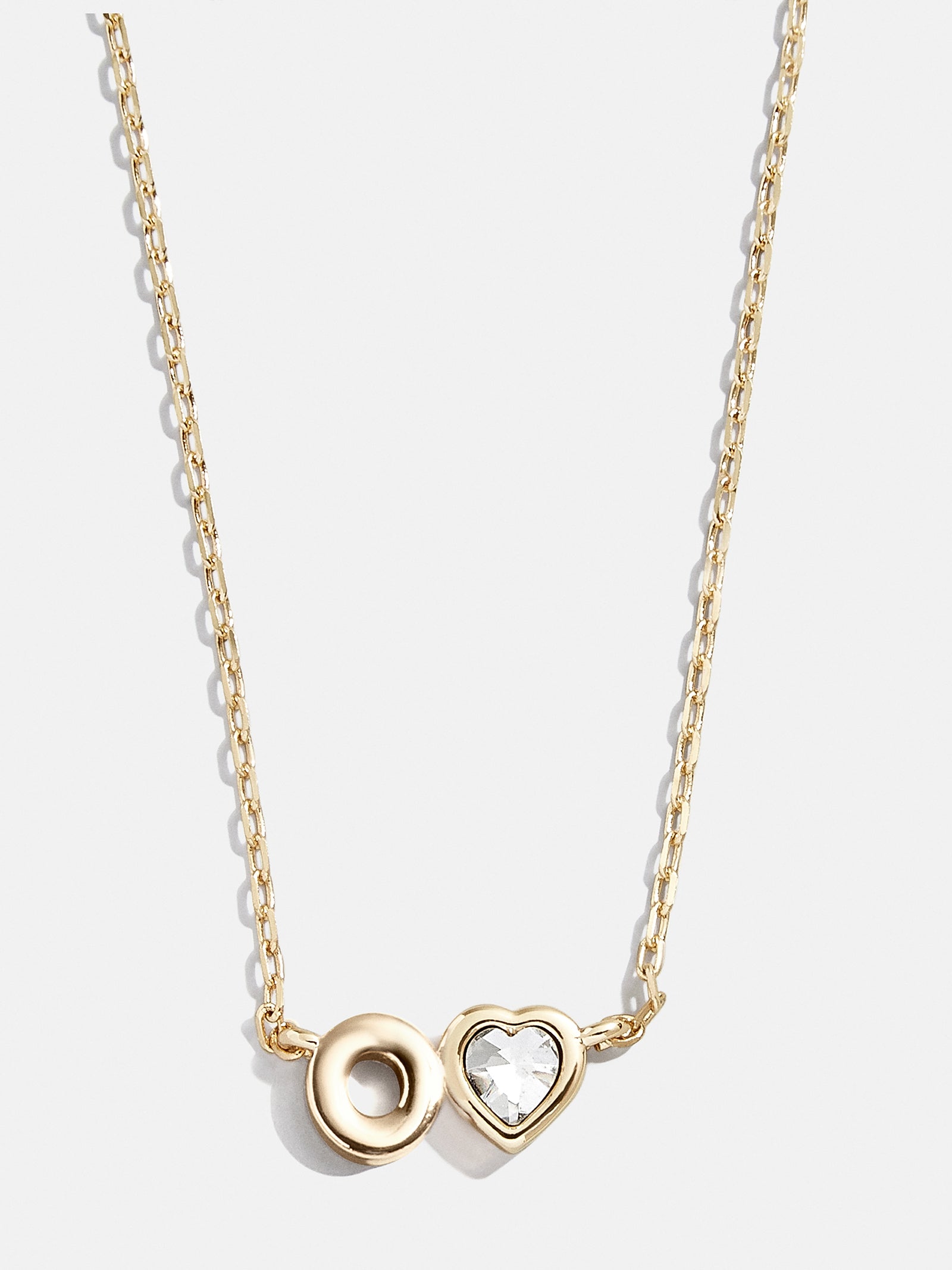 Premium Fiona Initial Necklace - Gold & Crystal Heart