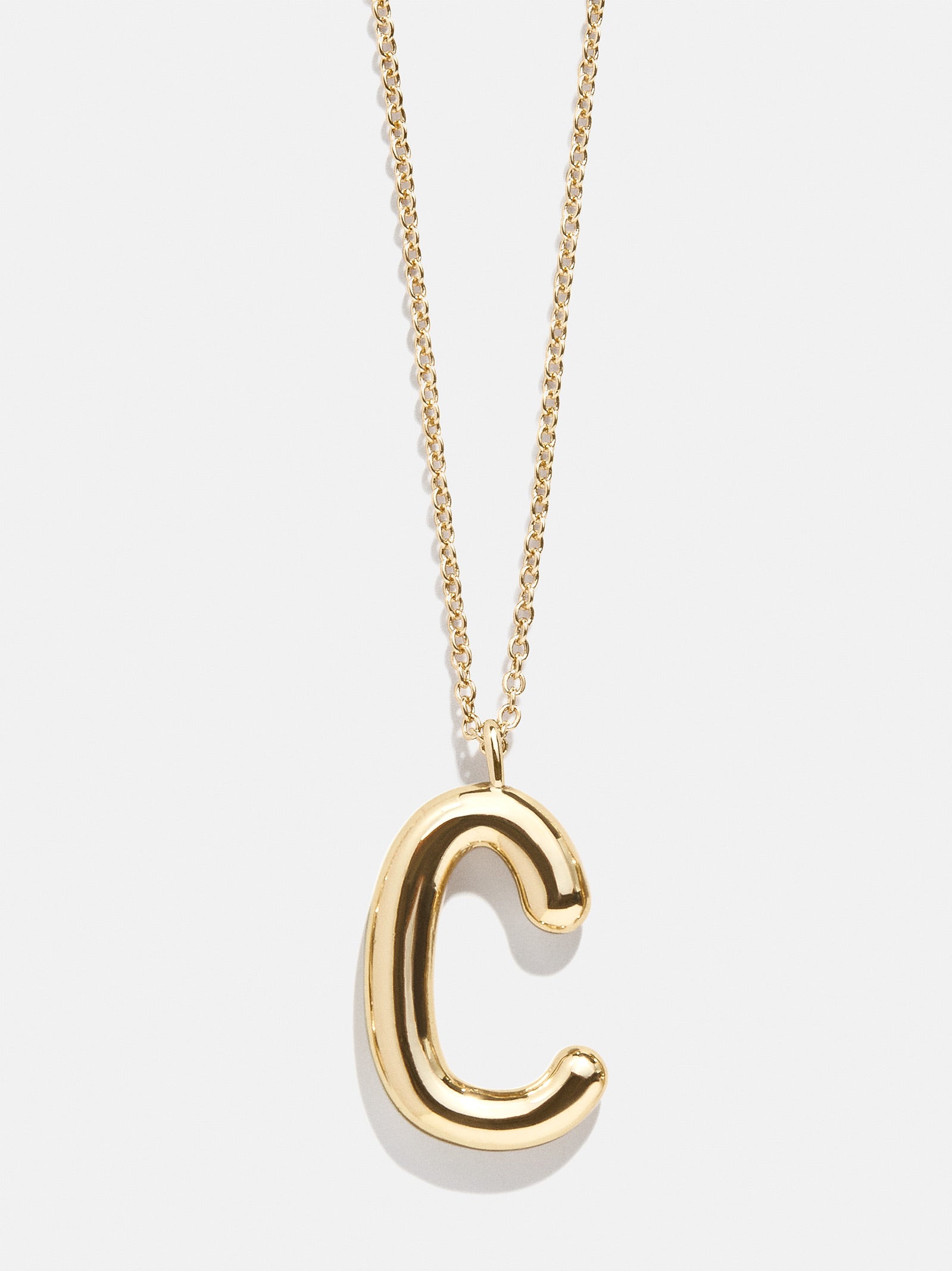 Premium 3D Bubble Script Initial Necklace - Modern Personalized Jewelry