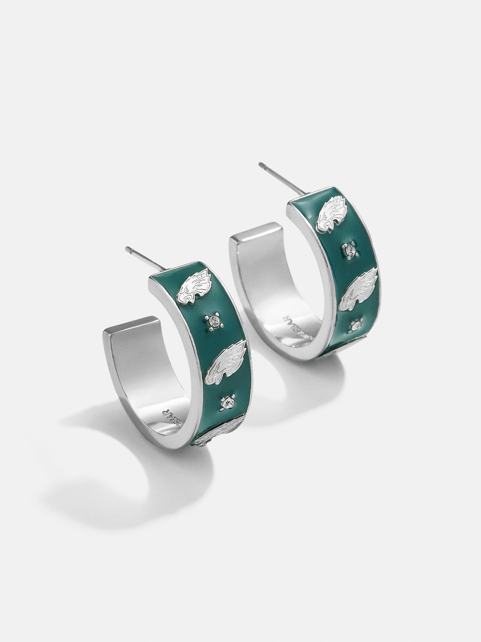 Premium Philadelphia Eagles Enamel Hoop Earrings by WEAR x Erin Andrews