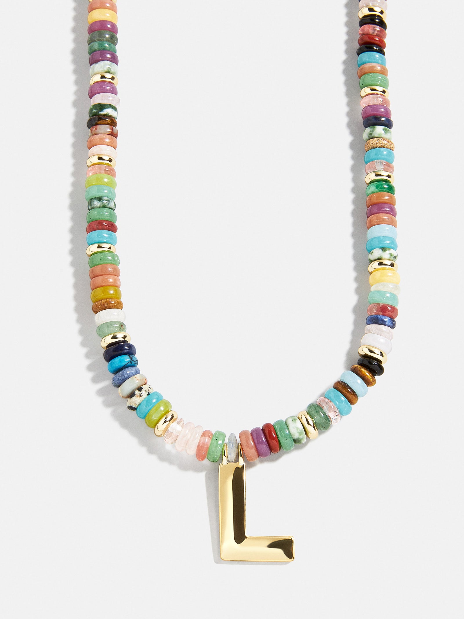 Ultimate Semi-Precious Block Initial Necklace - Personalized & Vibrant