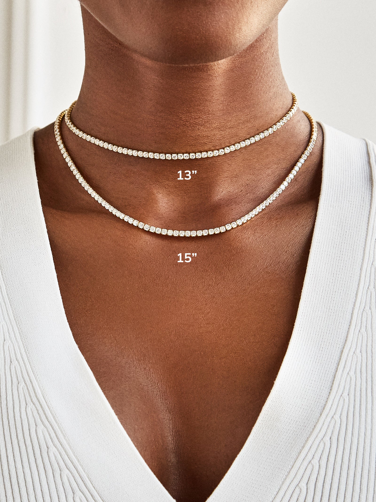 Bennett 18K Gold Adjustable Tennis Necklace - Premium Gold & Pavé Design