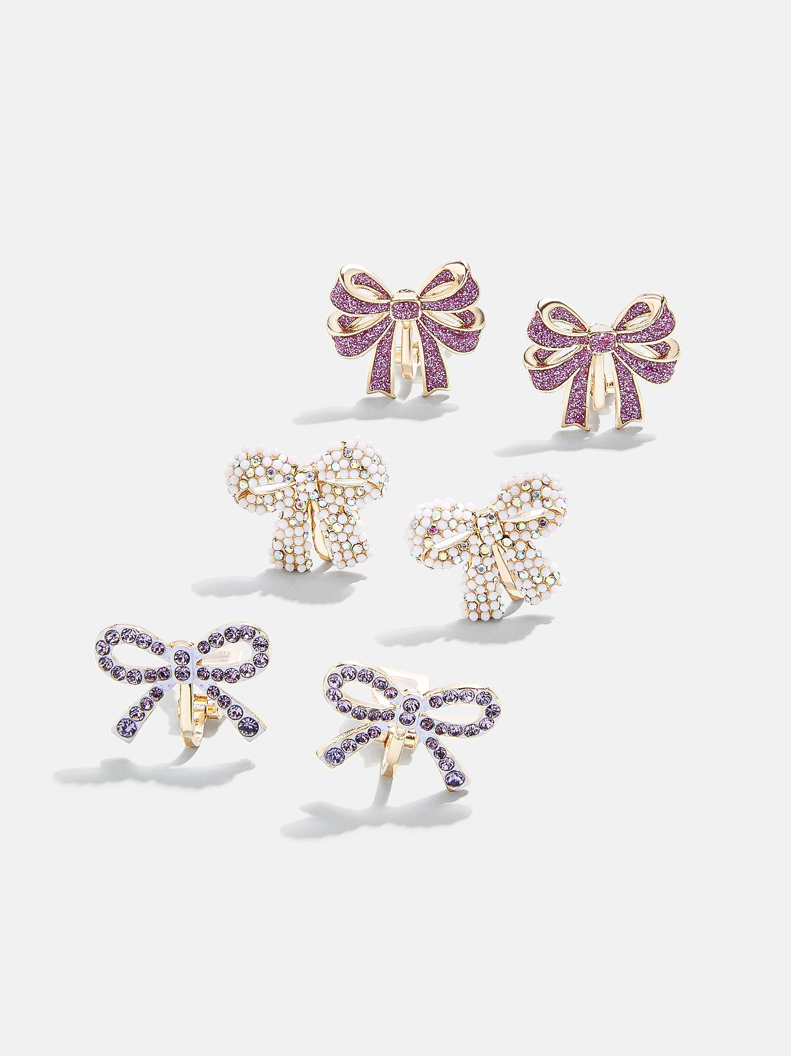 Ultimate Kids' Clip-On Bow Earrings Set - Premium Purple