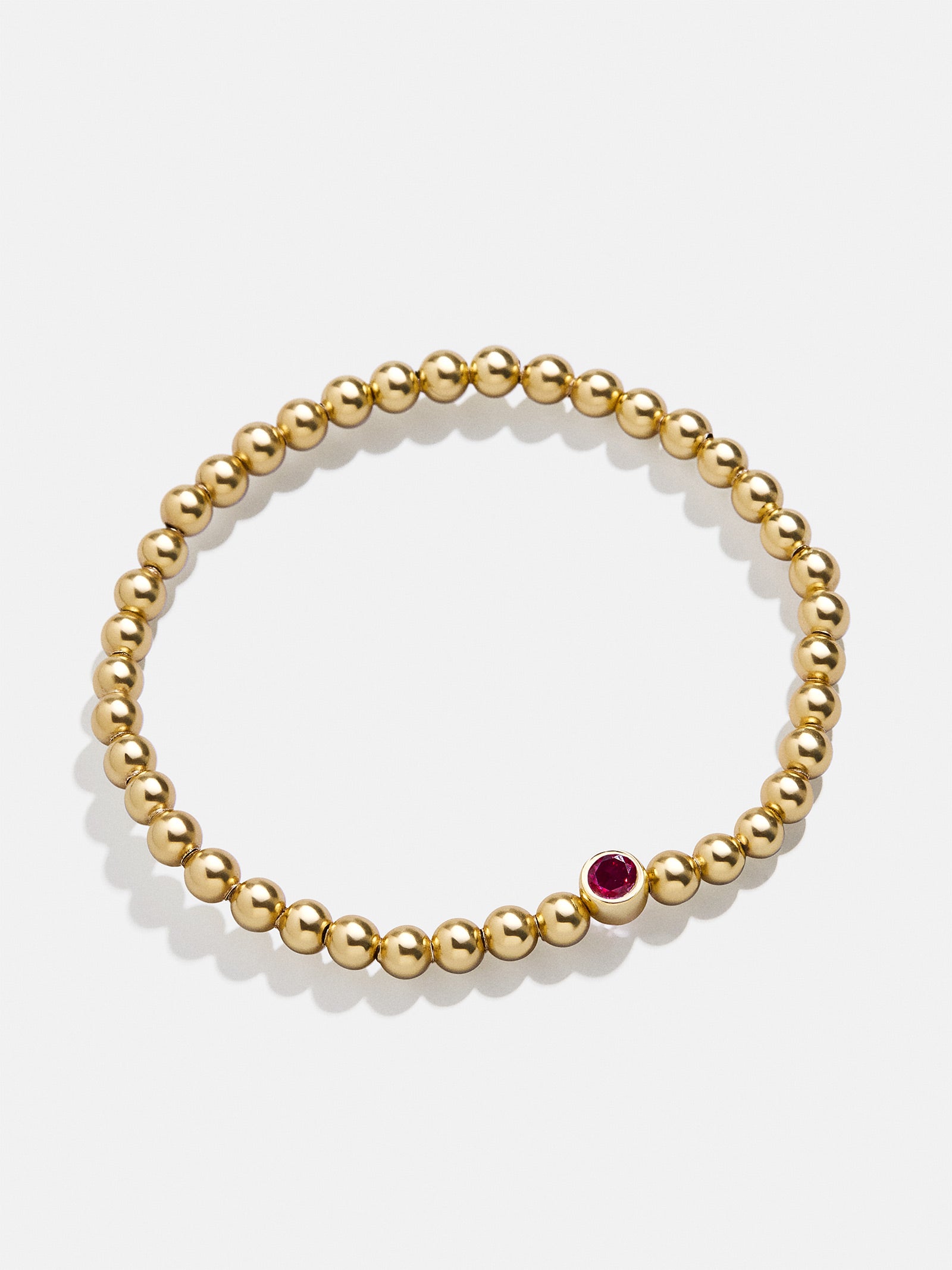 Premium 18K Gold Ruby Birthstone Pisa Bracelet - Chic & Personalized