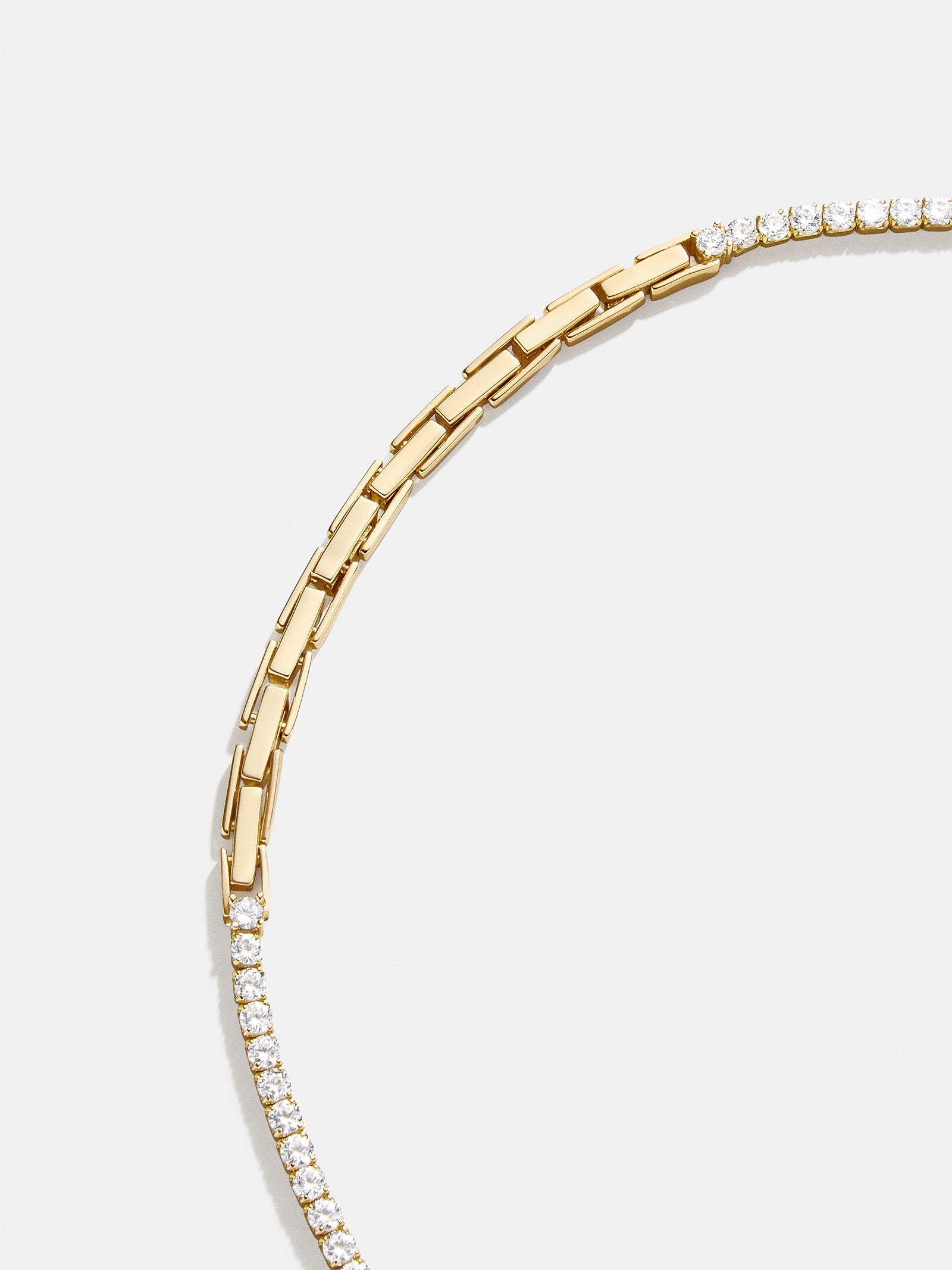 Bennett 18K Gold Adjustable Tennis Necklace - Premium Gold & Pavé Design