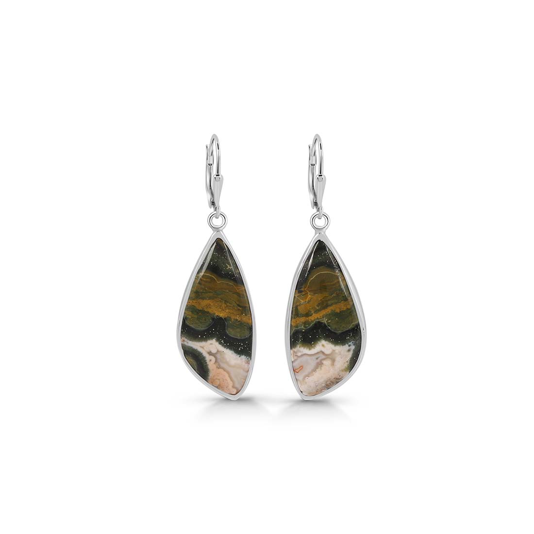 Premium Ocean Jasper Statement Earrings - OCJ-E-17