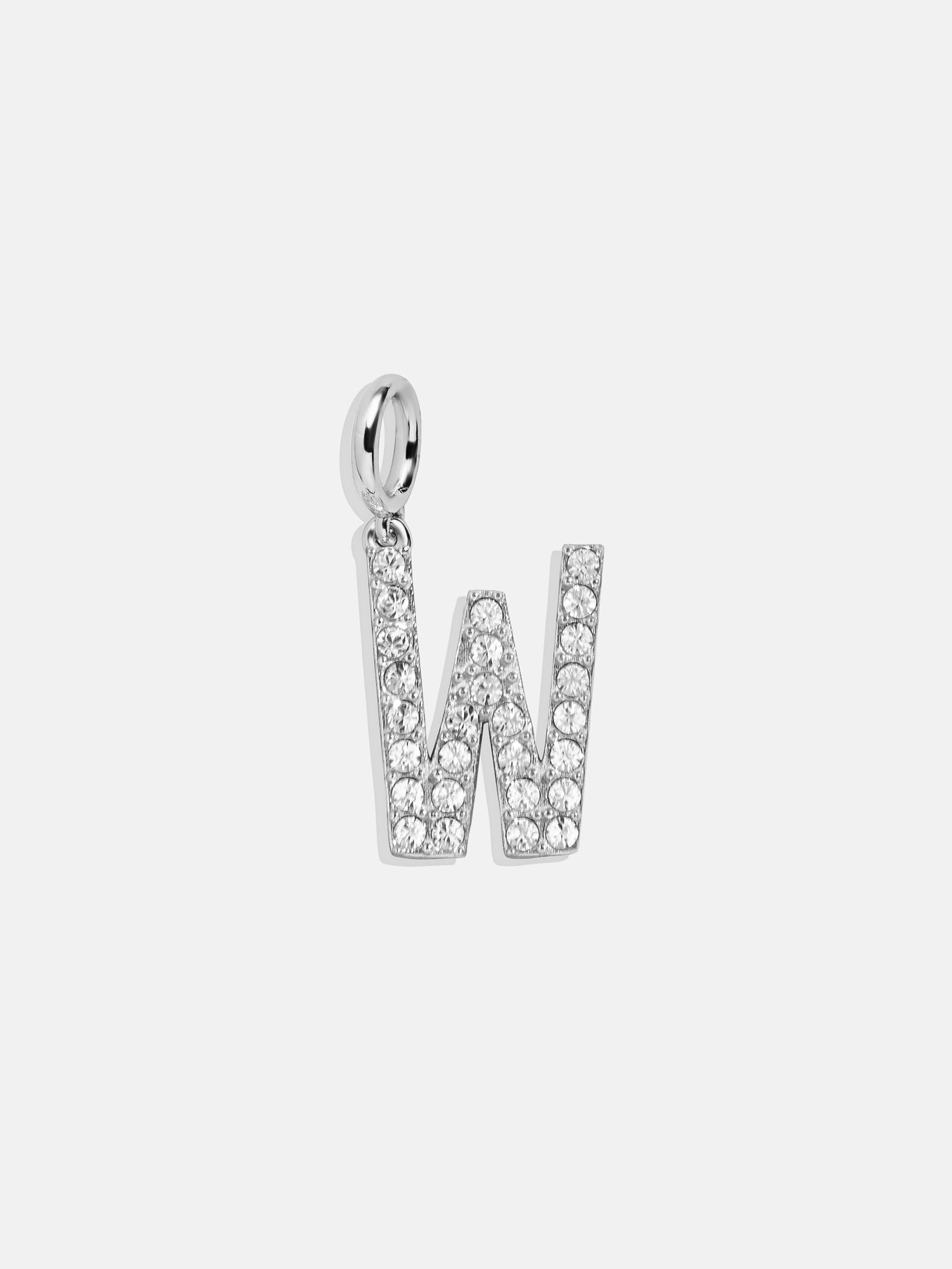 Premium Silver Pave Initial Cluster Charm - Women's Modern Layering Necklace