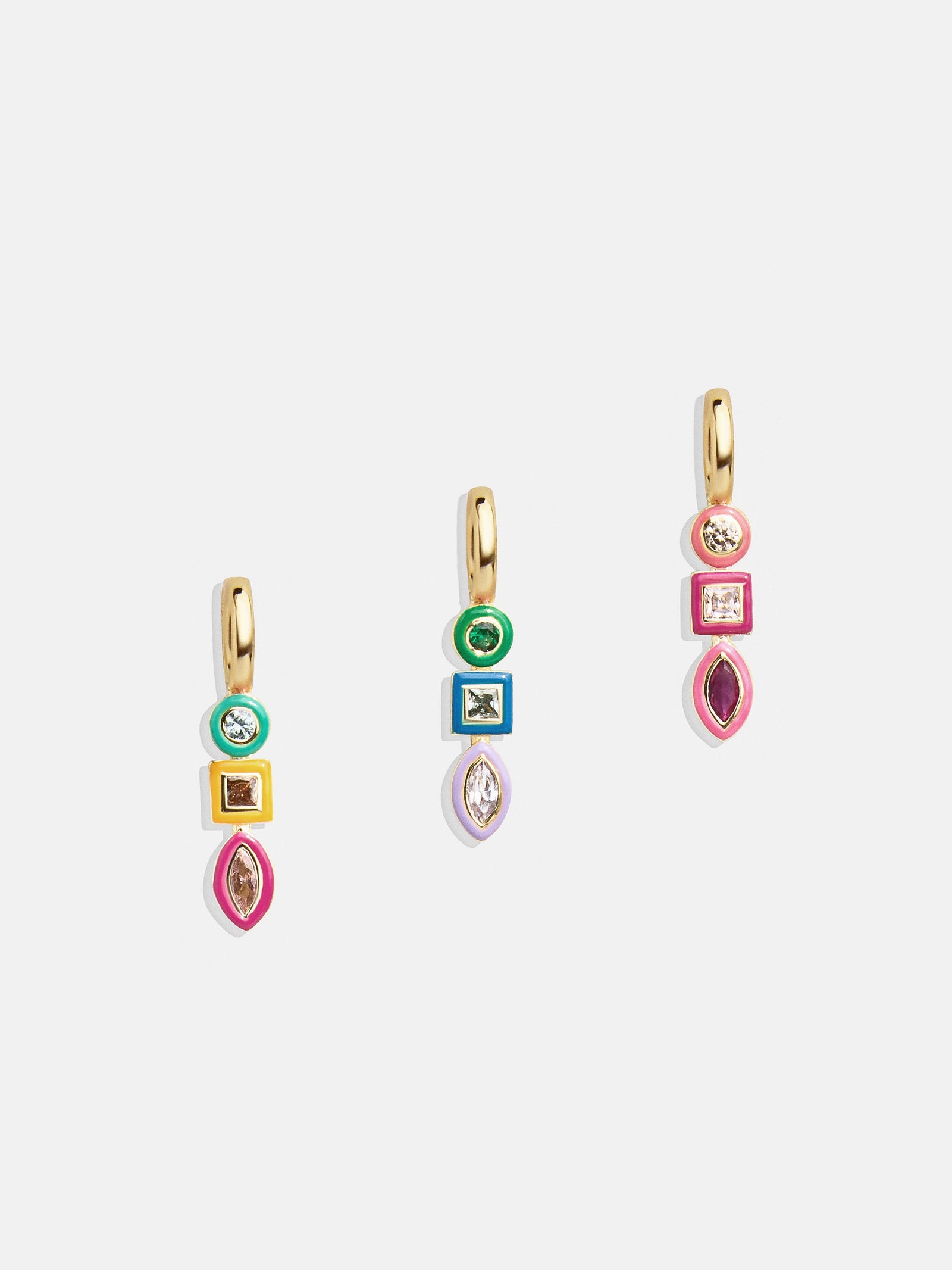 Premium Jeweled Cluster Charm Necklace - Pink