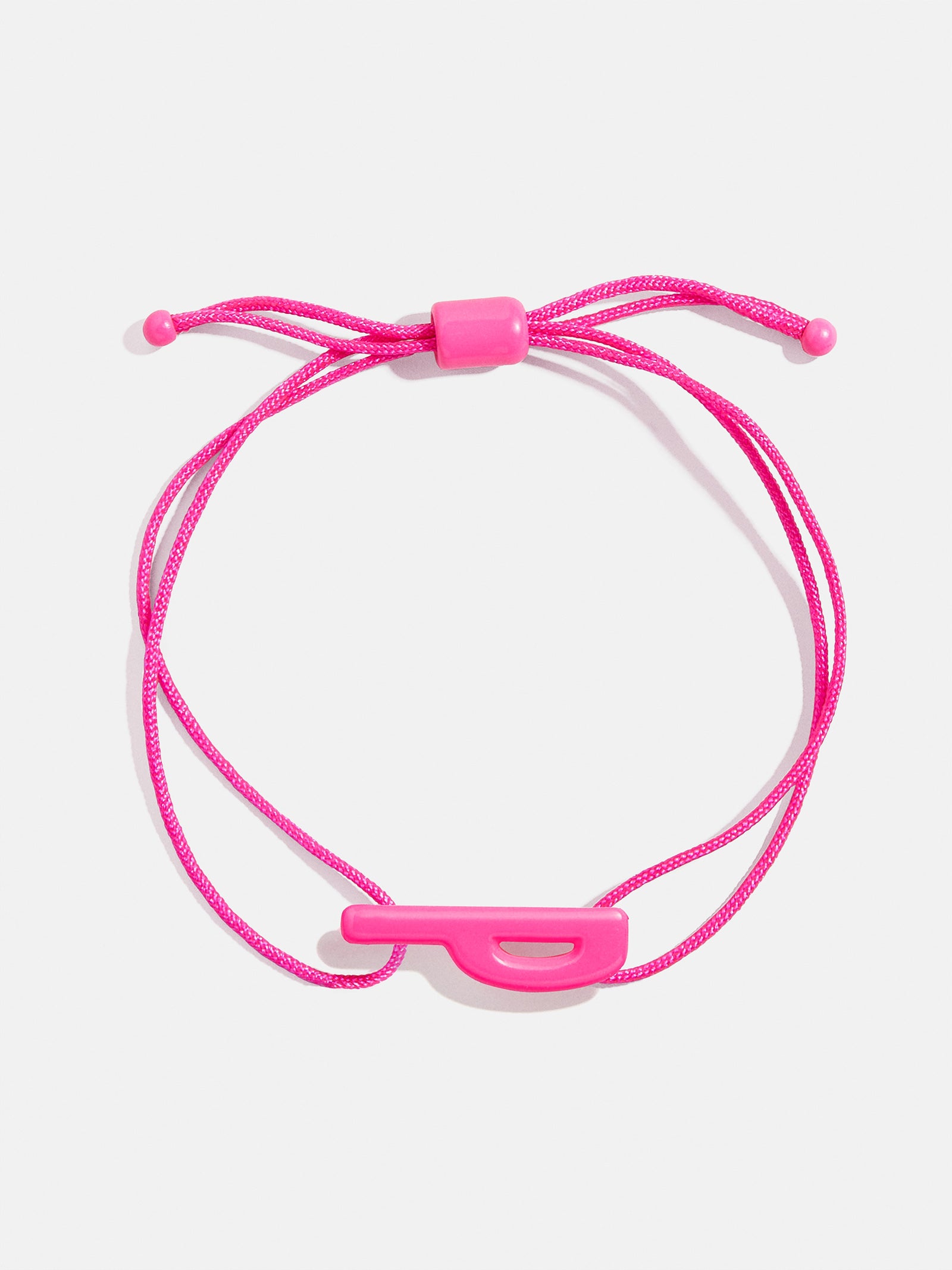 Premium East West Initial Cord Bracelet - Vibrant Hot Pink