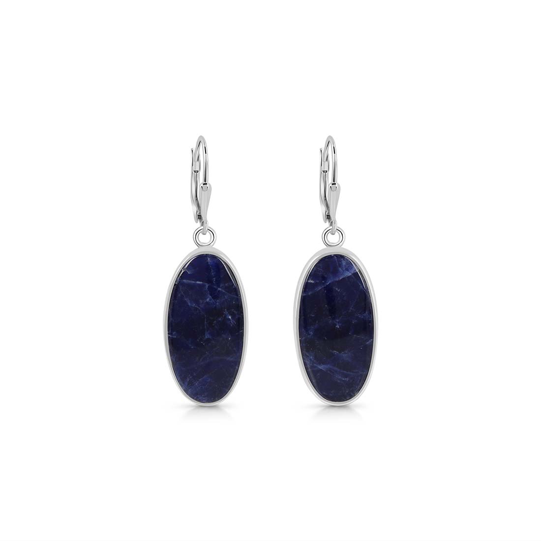 Premium Sodalite Statement Earrings - SDL-E-28 by Sagacia