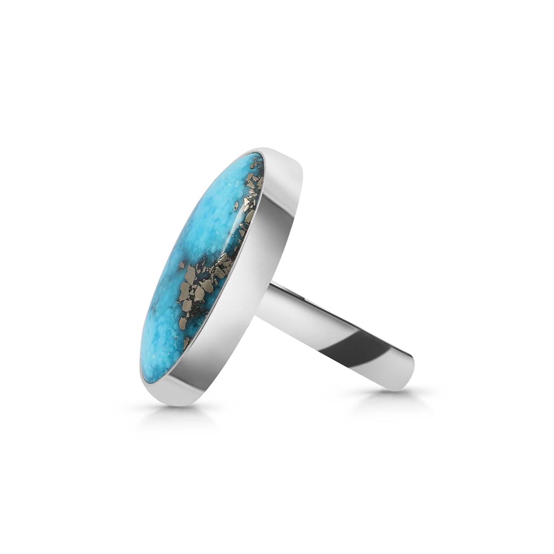 Premium Turquoise Adjustable Ring - Handmade Sterling Silver Jewelry