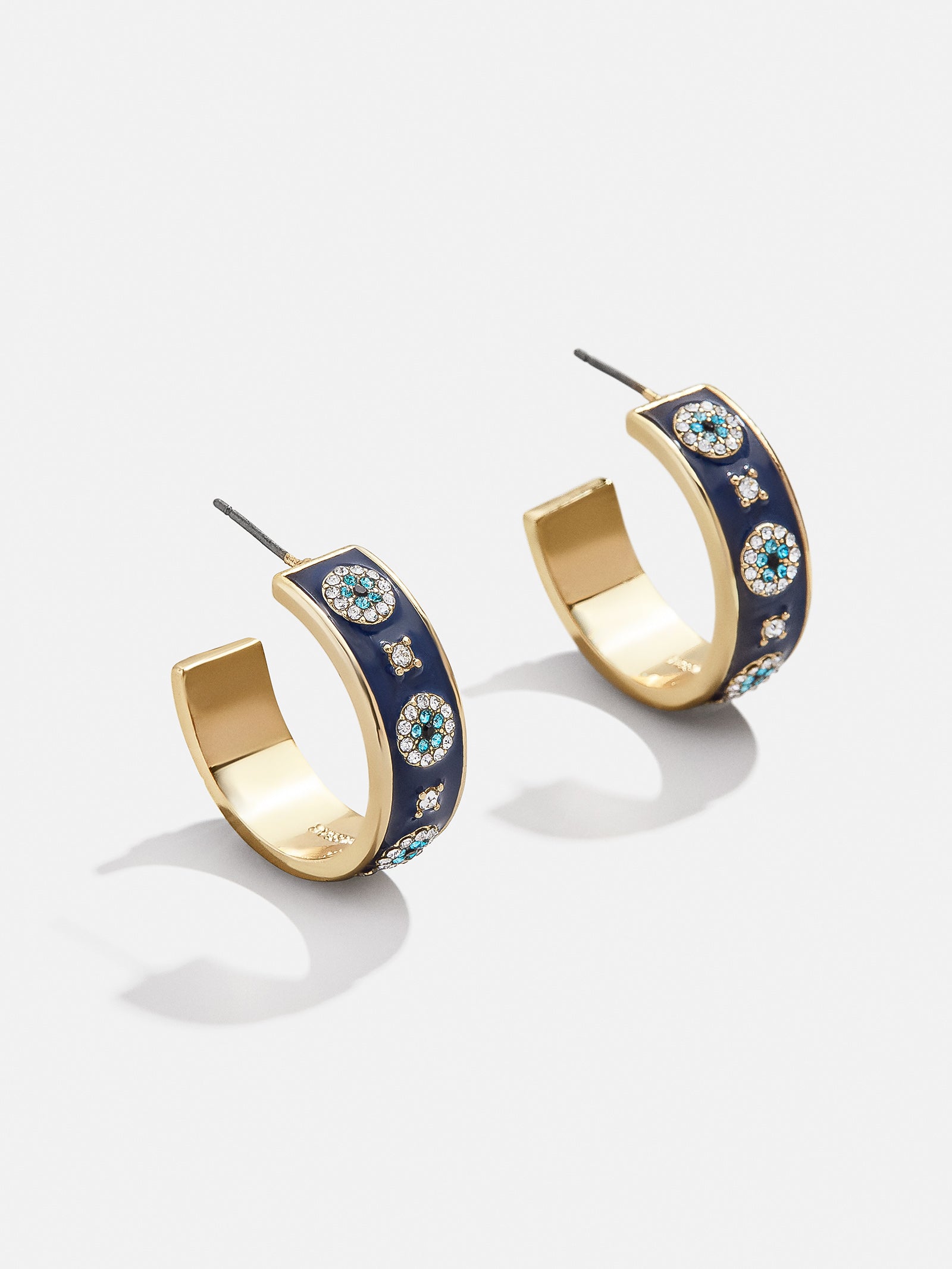 Premium Eyes On Eyes Hoop Earrings - Gold/Blue | Ultimate Protection & Style