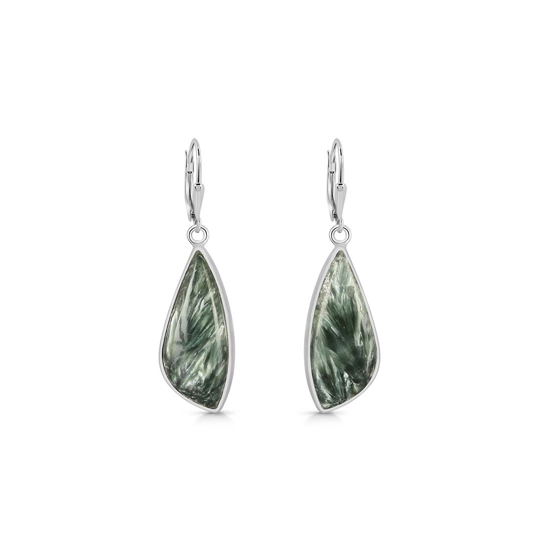 Premium Seraphinite Statement Earrings - SER-E-5