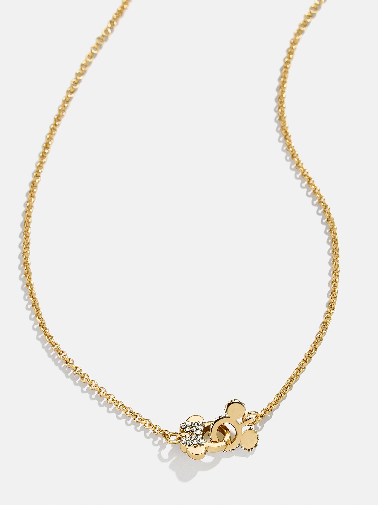 Premium Mickey & Minnie Better Half Necklace - Gold & Pavé Edition