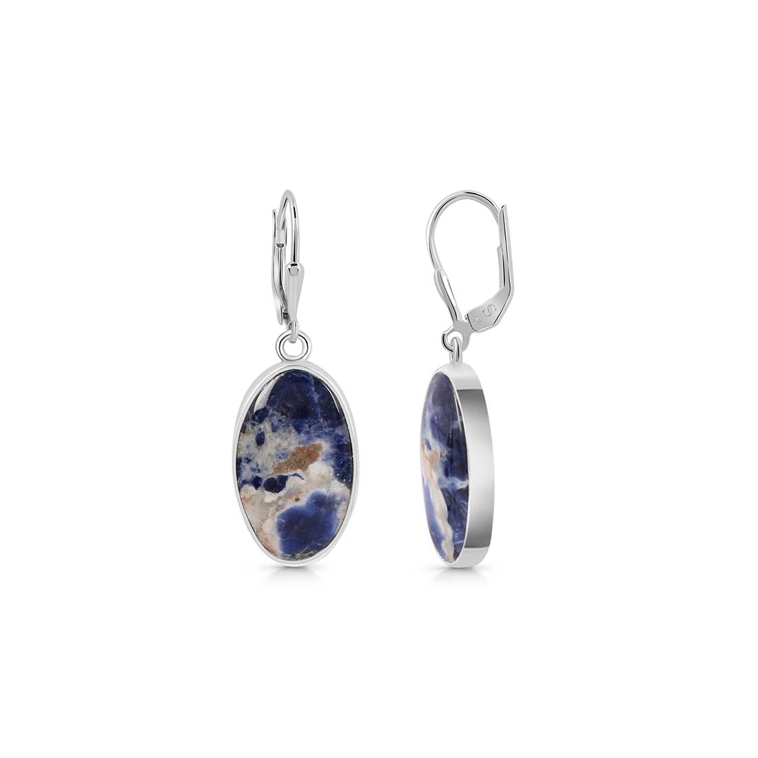 Premium Sodalite Statement Earrings - Elegant Blue Gemstone Design