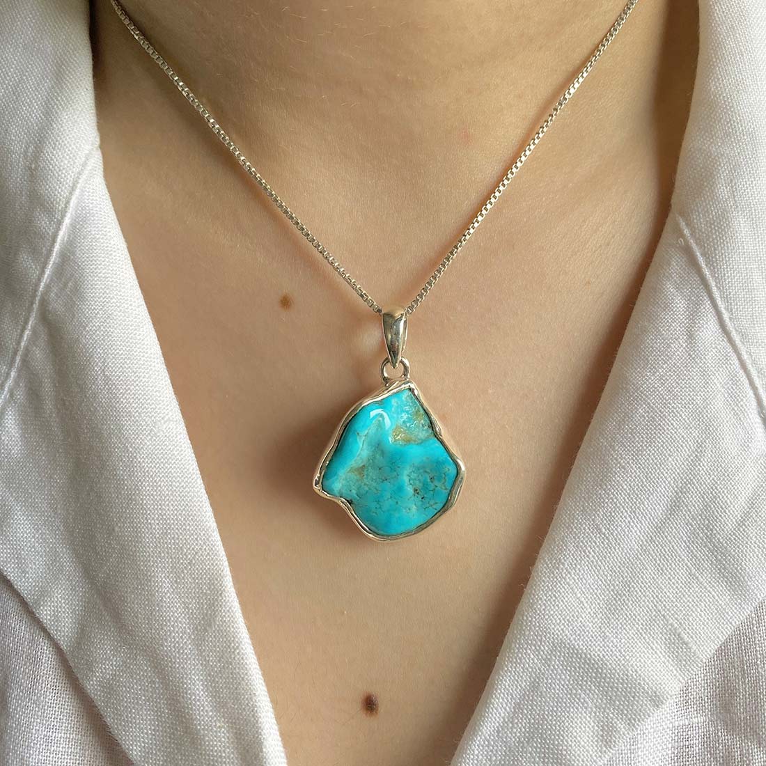 Premium Turquoise Rough Pendant - TRQ-P-38